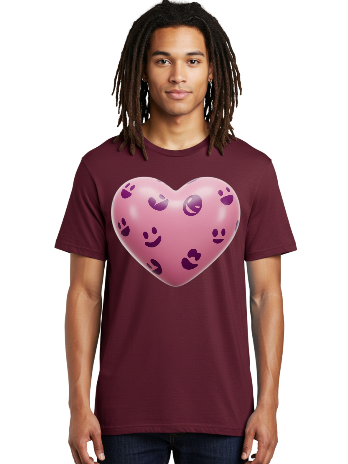 Pink-Heart-With-Purple-Emoji-Faces Men'S Graphic Tee, 100% Cotton, Comfortable Casual Summer Wear, Machine Washable, Vintage Camera, Old Camera, Antique Camera, Black Camera, Classic Photography, Photography Equipment, Nostalgic Device, Baj684