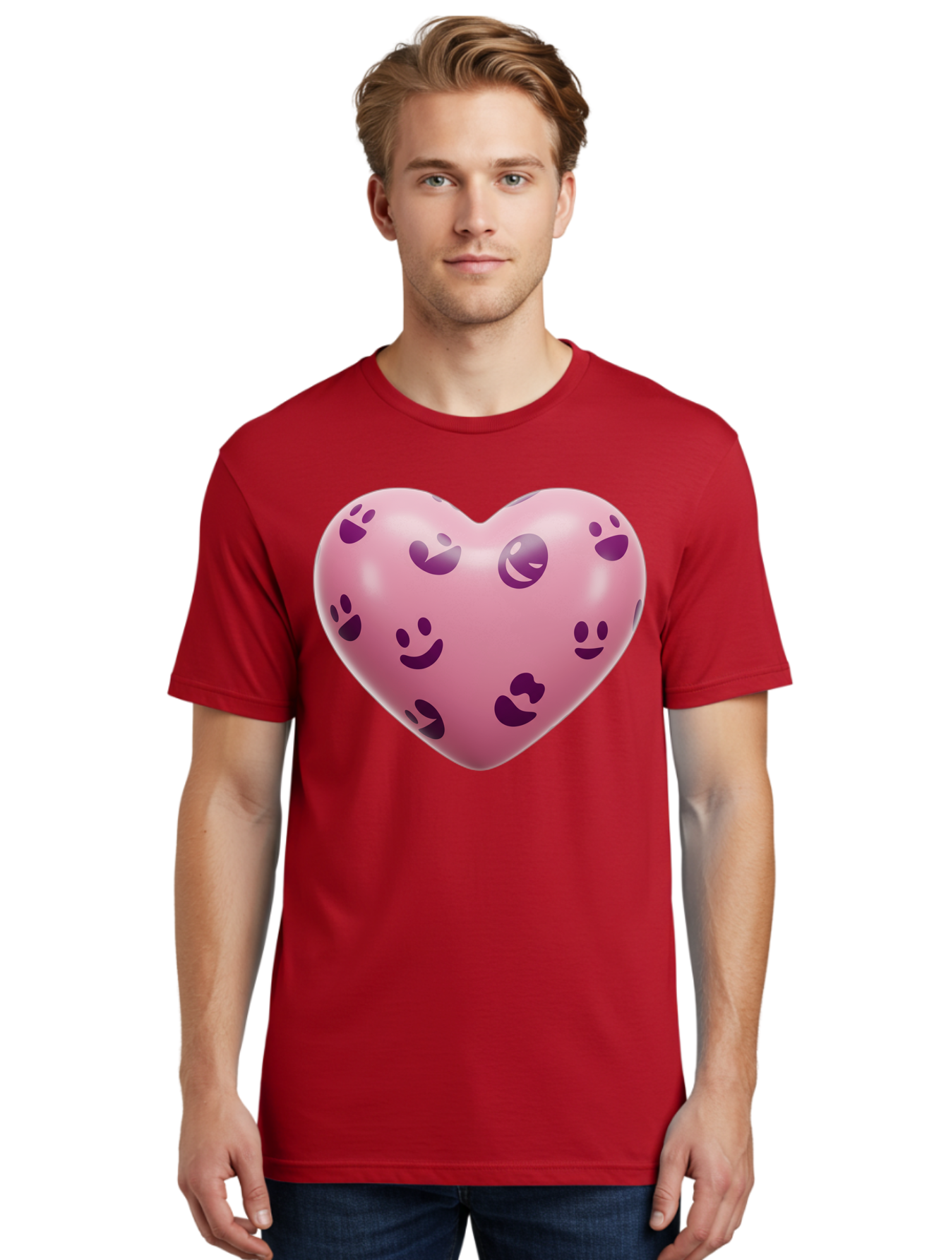 Pink-Heart-With-Purple-Emoji-Faces Men'S Graphic Tee, 100% Cotton, Comfortable Casual Summer Wear, Machine Washable, Vintage Camera, Old Camera, Antique Camera, Black Camera, Classic Photography, Photography Equipment, Nostalgic Device, Baj684
