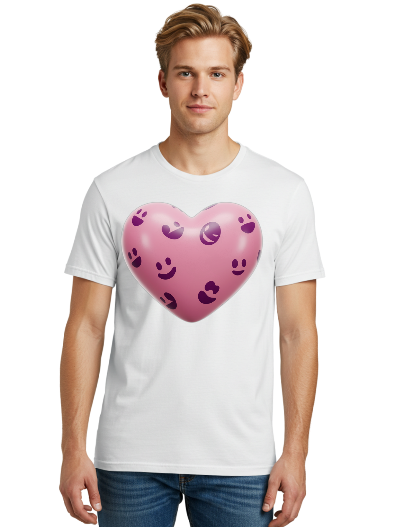 Pink-Heart-With-Purple-Emoji-Faces Men'S Graphic Tee, 100% Cotton, Comfortable Casual Summer Wear, Machine Washable, Vintage Camera, Old Camera, Antique Camera, Black Camera, Classic Photography, Photography Equipment, Nostalgic Device, Baj684