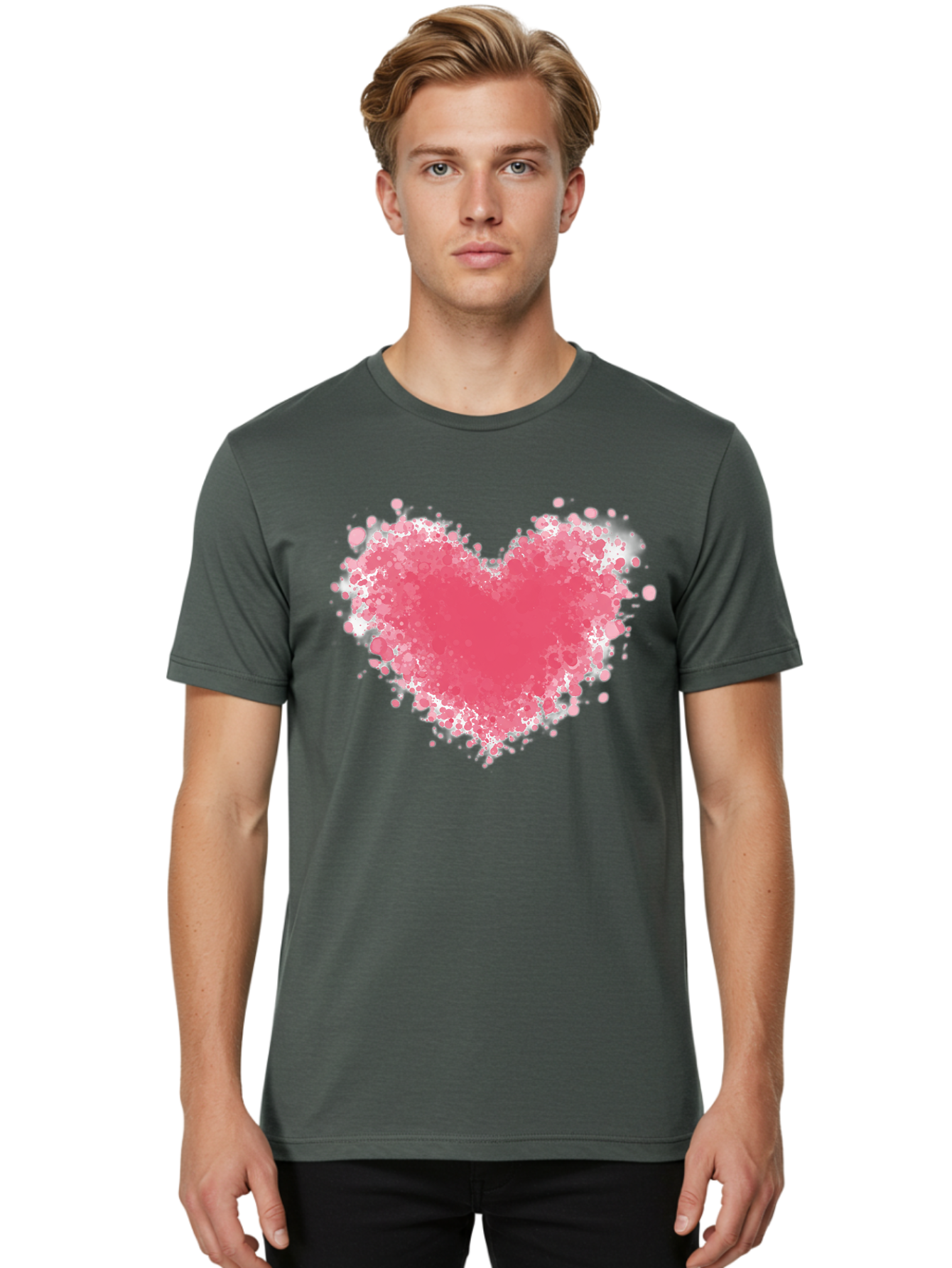 Pink-Heart Men'S Graphic Tee, 100% Cotton, Comfortable Casual Summer Wear, Machine Washable, Vintage Camera, Old Camera, Antique Camera, Black Camera, Classic Photography, Photography Equipment, Nostalgic Device, Film Camera, Camera Art Baj685