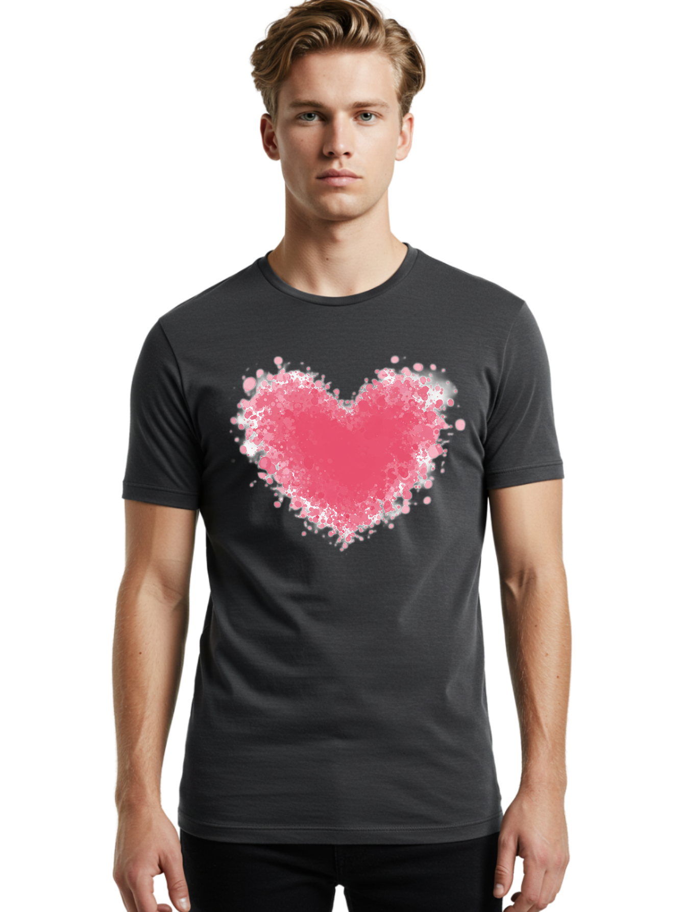 Pink-Heart Men'S Graphic Tee, 100% Cotton, Comfortable Casual Summer Wear, Machine Washable, Vintage Camera, Old Camera, Antique Camera, Black Camera, Classic Photography, Photography Equipment, Nostalgic Device, Film Camera, Camera Art Baj685