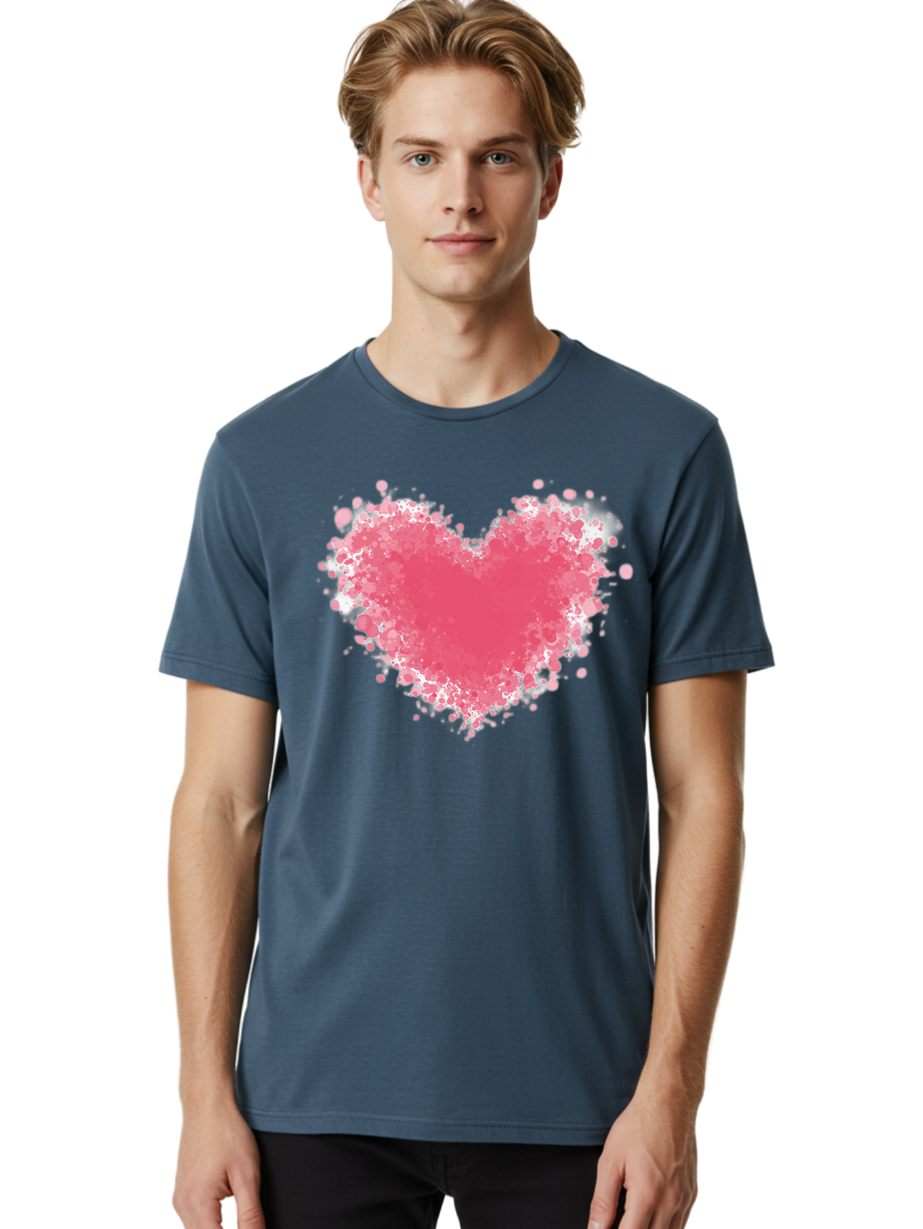 Pink-Heart Men'S Graphic Tee, 100% Cotton, Comfortable Casual Summer Wear, Machine Washable, Vintage Camera, Old Camera, Antique Camera, Black Camera, Classic Photography, Photography Equipment, Nostalgic Device, Film Camera, Camera Art Baj685