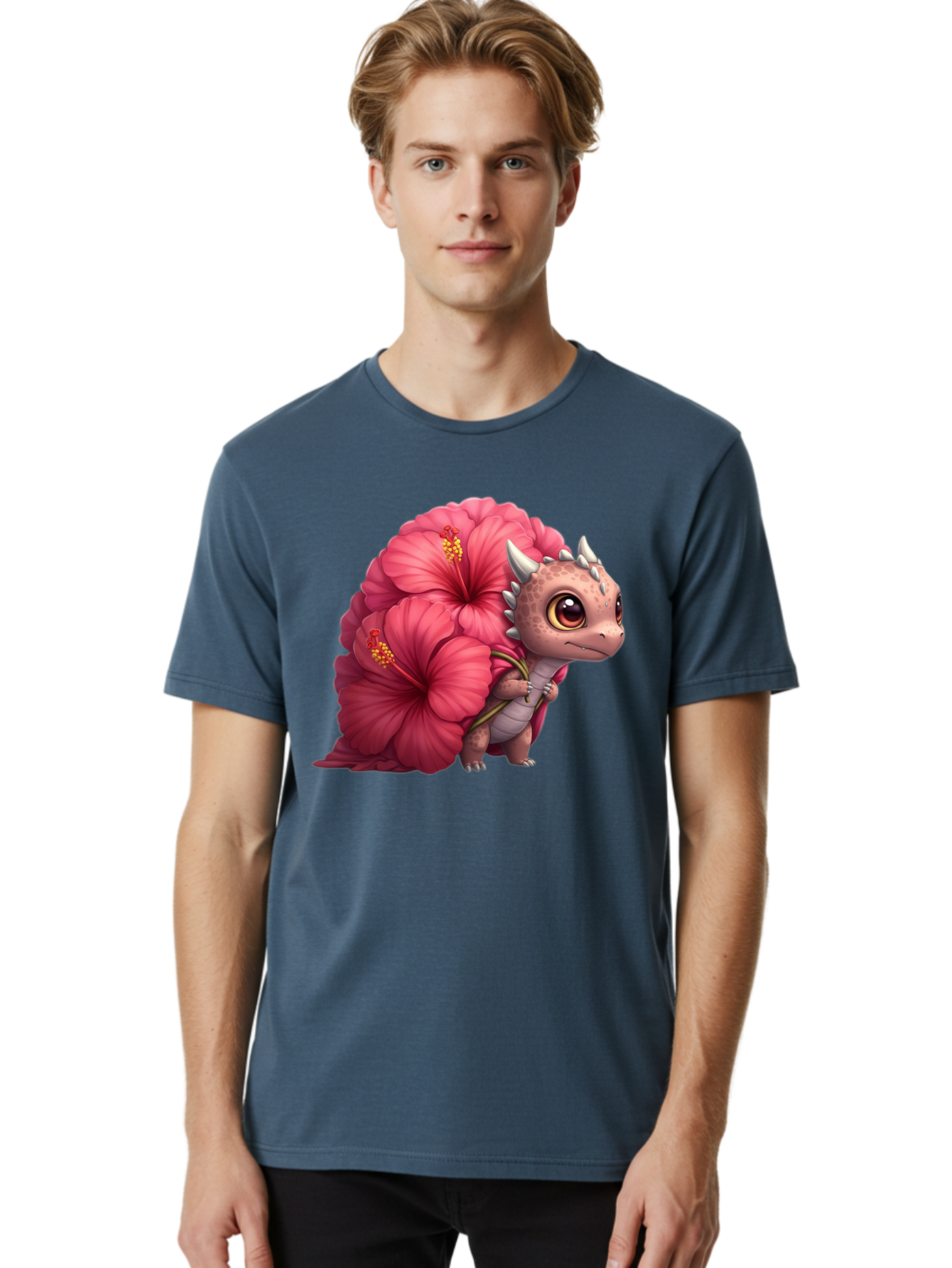 Pink-Hibiscus-Dinosaur Men'S Graphic Tee, 100% Cotton, Comfortable Casual Summer Wear, Machine Washable, Vintage Camera, Old Camera, Antique Camera, Black Camera, Classic Photography, Photography Equipment, Nostalgic Device, Film Camera, Baj686