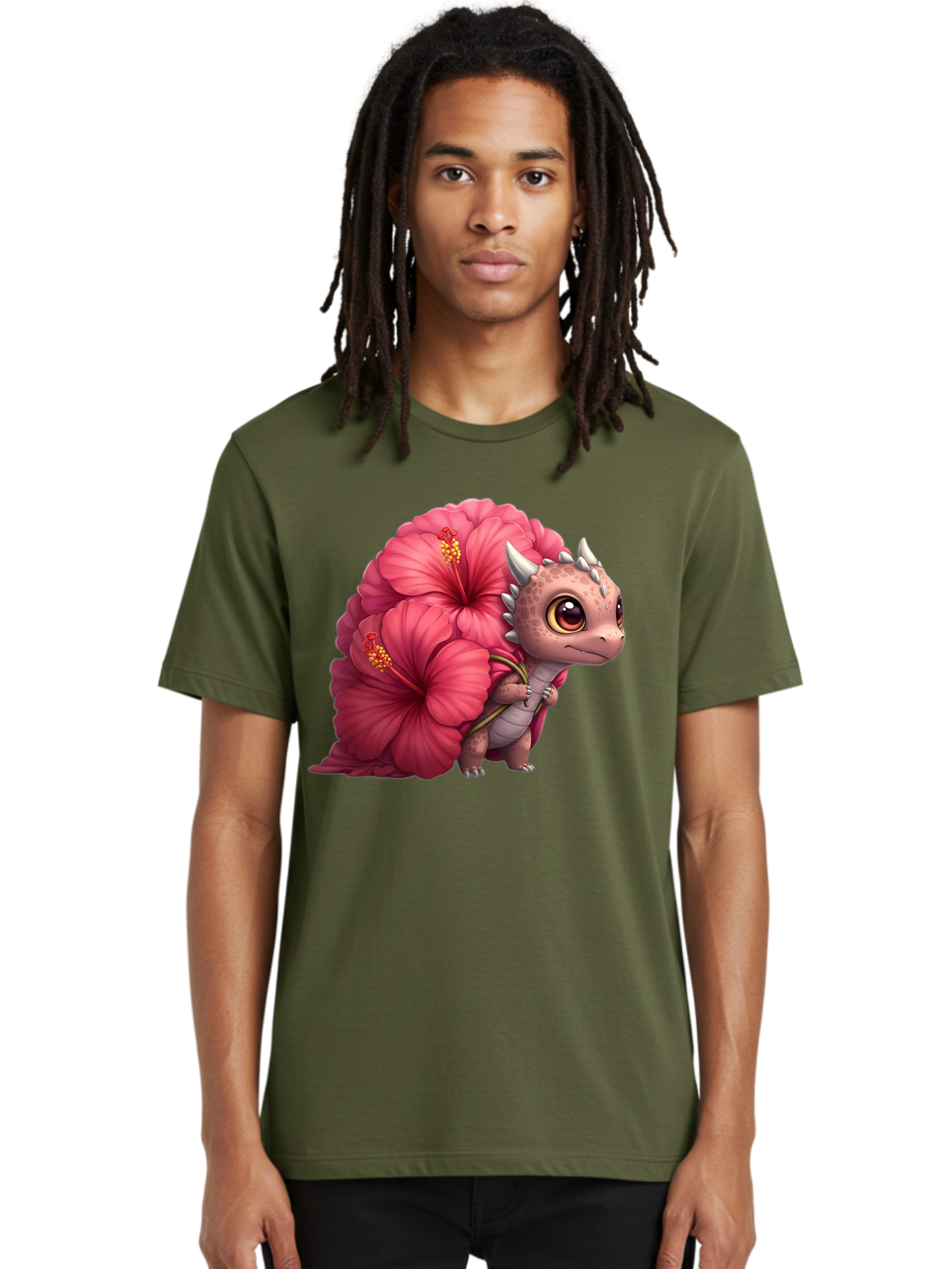 Pink-Hibiscus-Dinosaur Men'S Graphic Tee, 100% Cotton, Comfortable Casual Summer Wear, Machine Washable, Vintage Camera, Old Camera, Antique Camera, Black Camera, Classic Photography, Photography Equipment, Nostalgic Device, Film Camera, Baj686