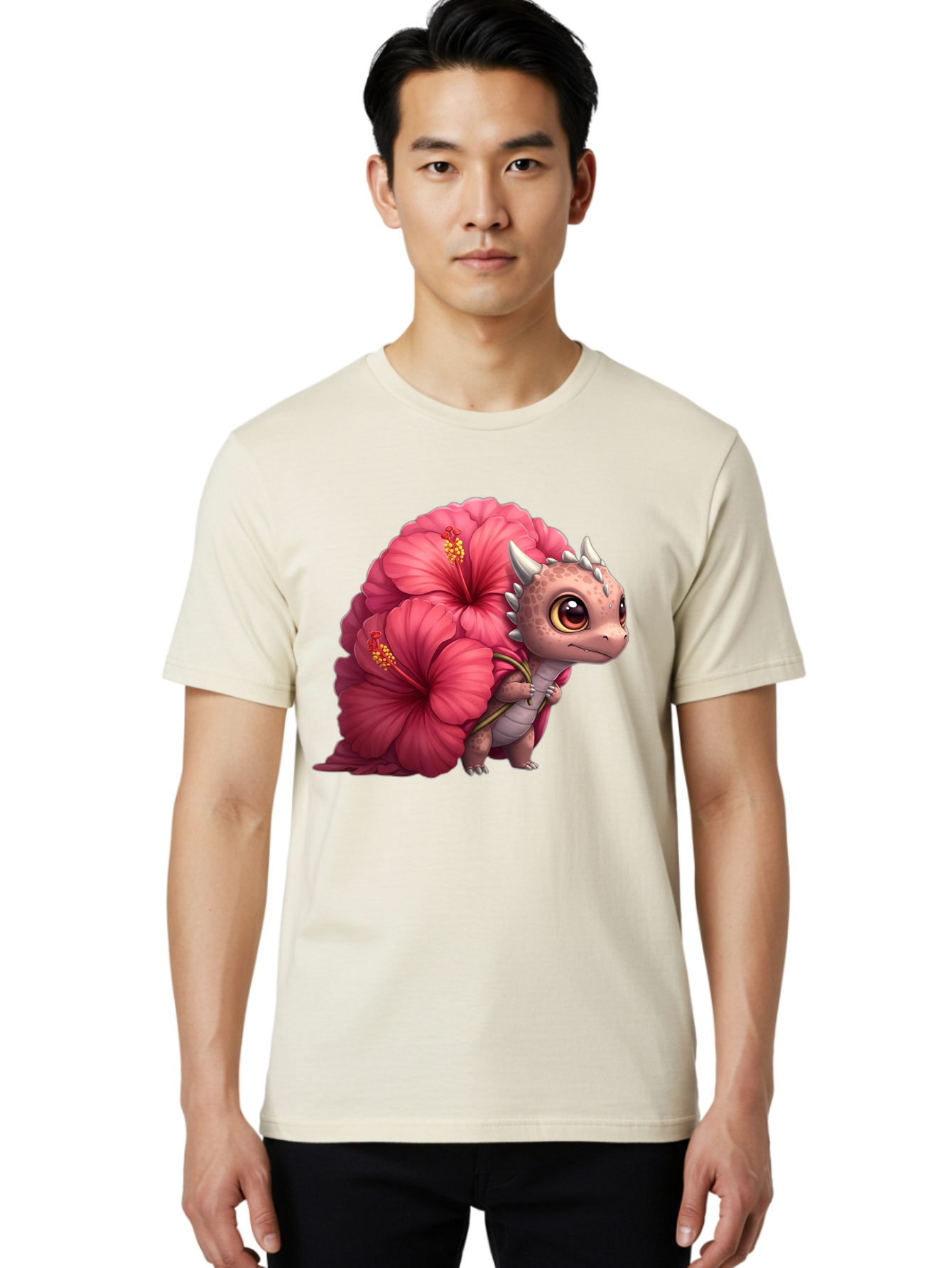 Pink-Hibiscus-Dinosaur Men'S Graphic Tee, 100% Cotton, Comfortable Casual Summer Wear, Machine Washable, Vintage Camera, Old Camera, Antique Camera, Black Camera, Classic Photography, Photography Equipment, Nostalgic Device, Film Camera, Baj686