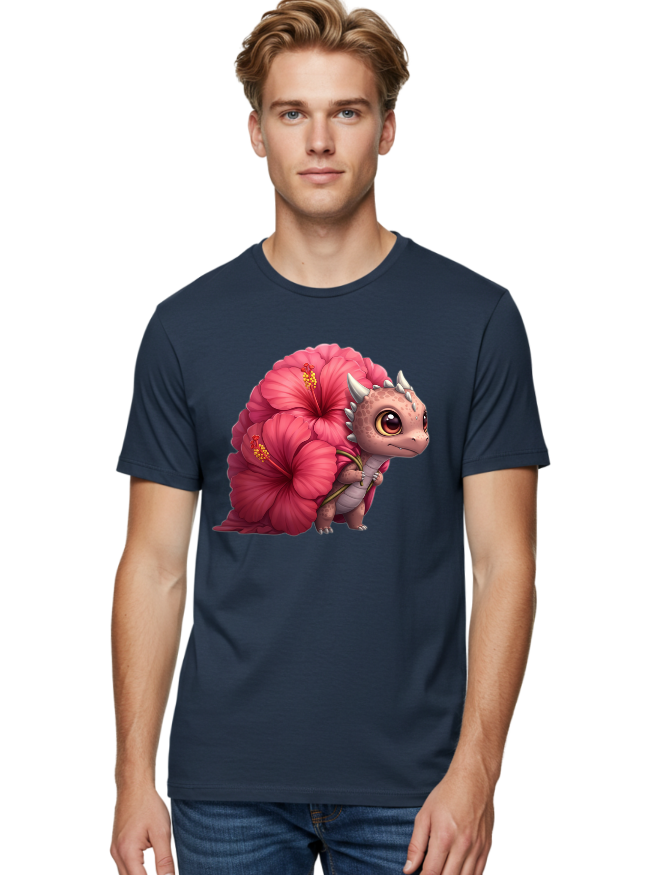 Pink-Hibiscus-Dinosaur Men'S Graphic Tee, 100% Cotton, Comfortable Casual Summer Wear, Machine Washable, Vintage Camera, Old Camera, Antique Camera, Black Camera, Classic Photography, Photography Equipment, Nostalgic Device, Film Camera, Baj686