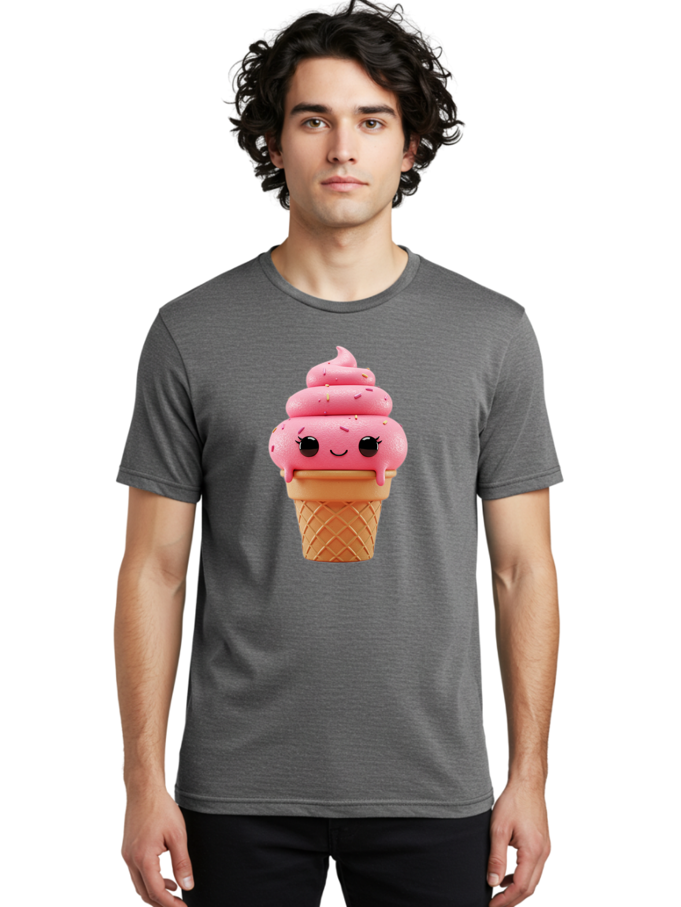 Pink-Ice-Cream Men'S Graphic Tee, 100% Cotton, Comfortable Casual Summer Wear, Machine Washable, Vintage Camera, Old Camera, Antique Camera, Black Camera, Classic Photography, Photography Equipment, Nostalgic Device, Film Camera, Camera Art Baj689