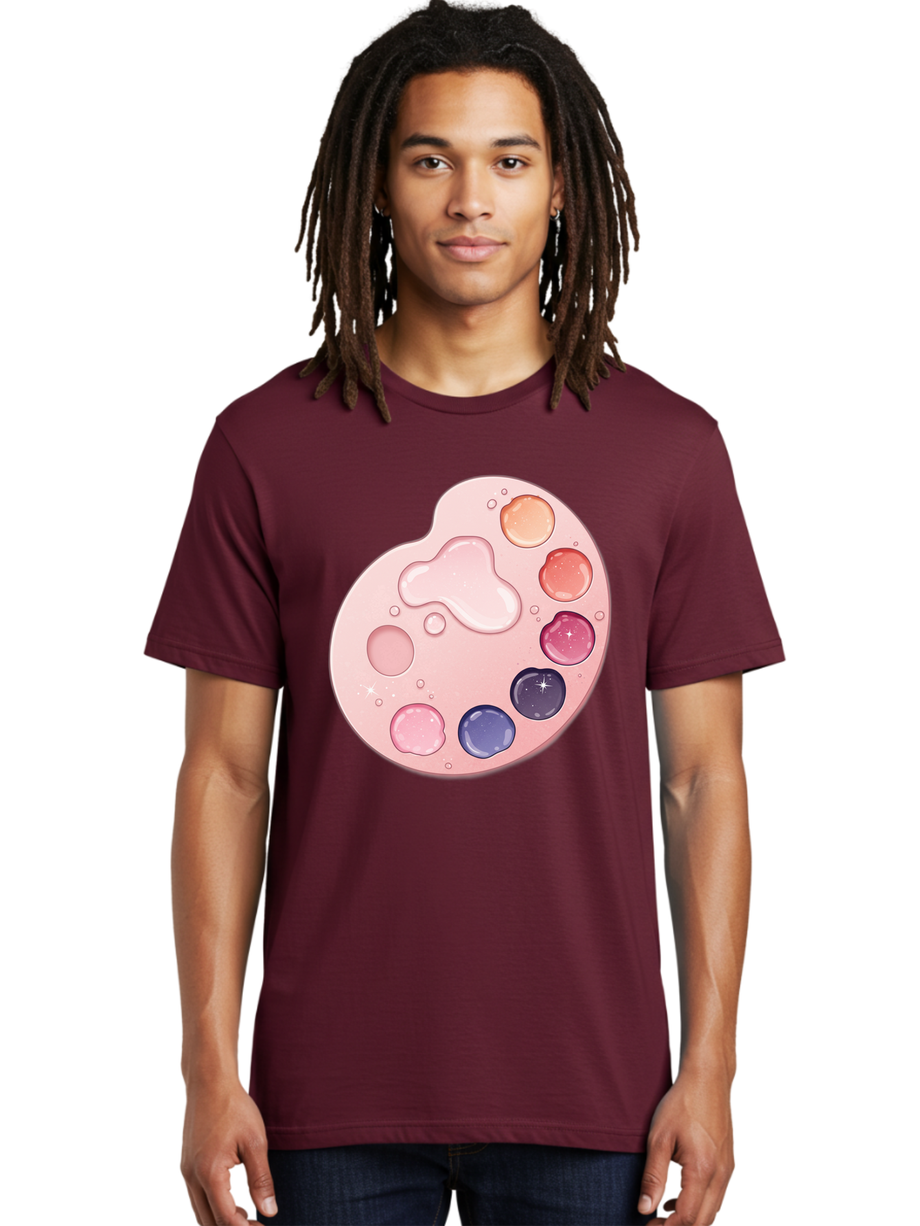 Pink-Painter-S-Palette Men'S Graphic Tee, 100% Cotton, Comfortable Casual Summer Wear, Machine Washable, Vintage Camera, Old Camera, Antique Camera, Black Camera, Classic Photography, Photography Equipment, Nostalgic Device, Film Camera, Baj691