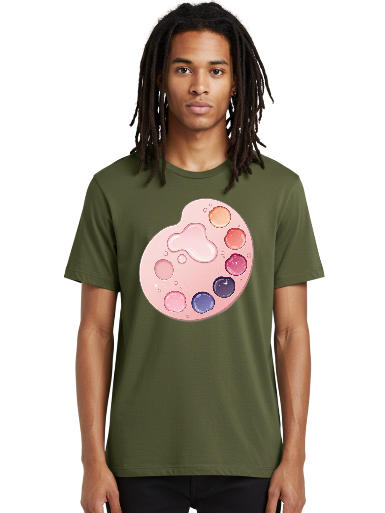 Pink-Painter-S-Palette Men'S Graphic Tee, 100% Cotton, Comfortable Casual Summer Wear, Machine Washable, Vintage Camera, Old Camera, Antique Camera, Black Camera, Classic Photography, Photography Equipment, Nostalgic Device, Film Camera, Baj691