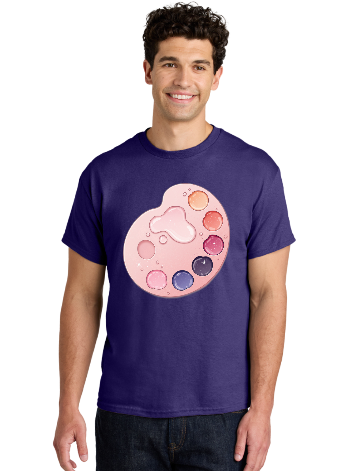 Pink-Painter-S-Palette Men'S Graphic Tee, 100% Cotton, Comfortable Casual Summer Wear, Machine Washable, Vintage Camera, Old Camera, Antique Camera, Black Camera, Classic Photography, Photography Equipment, Nostalgic Device, Film Camera, Baj691