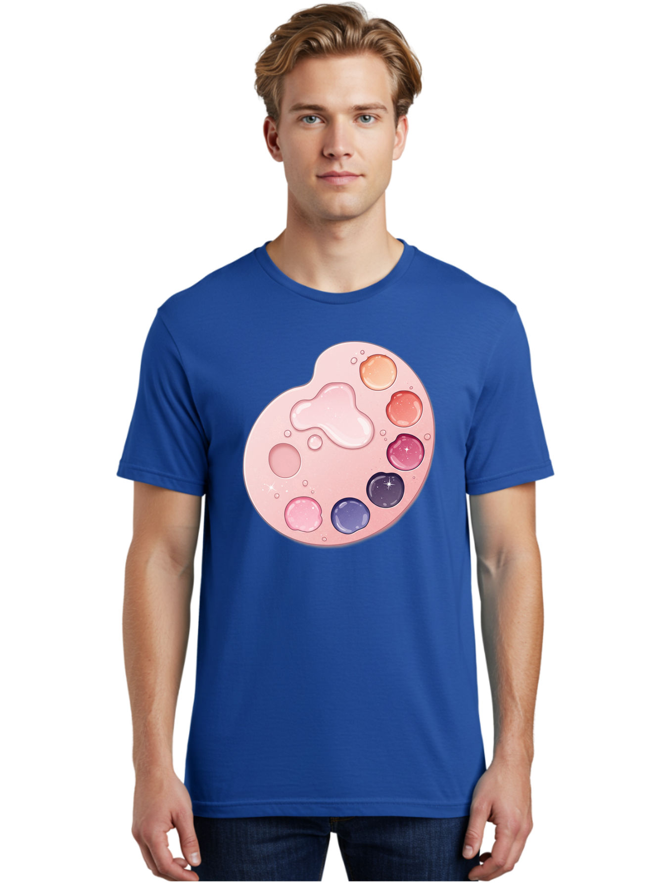 Pink-Painter-S-Palette Men'S Graphic Tee, 100% Cotton, Comfortable Casual Summer Wear, Machine Washable, Vintage Camera, Old Camera, Antique Camera, Black Camera, Classic Photography, Photography Equipment, Nostalgic Device, Film Camera, Baj691