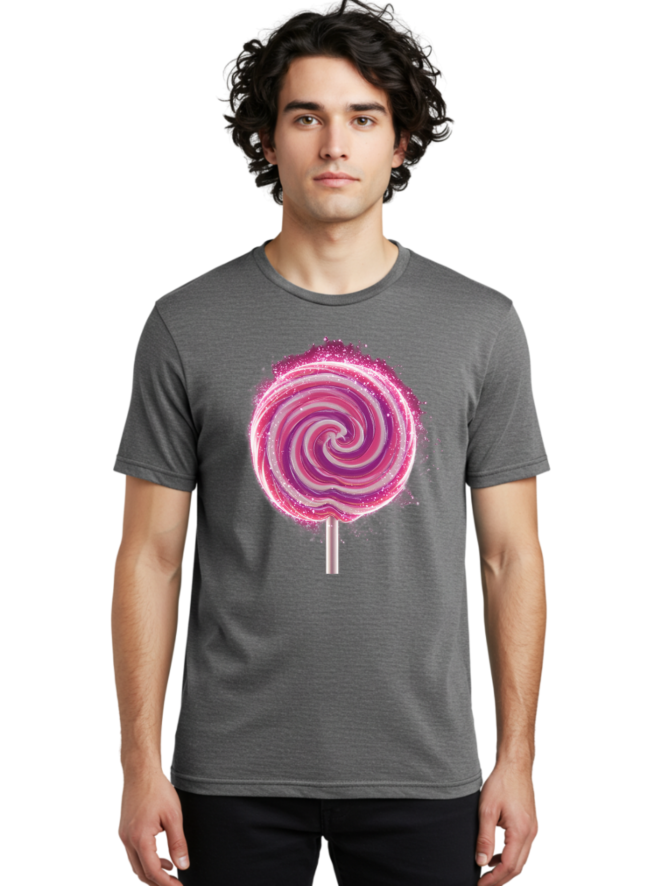 Pink-Swirl-Lollipop Men'S Graphic Tee, 100% Cotton, Comfortable Casual Summer Wear, Machine Washable, Vintage Camera, Old Camera, Antique Camera, Black Camera, Classic Photography, Photography Equipment, Nostalgic Device, Film Camera, Baj695