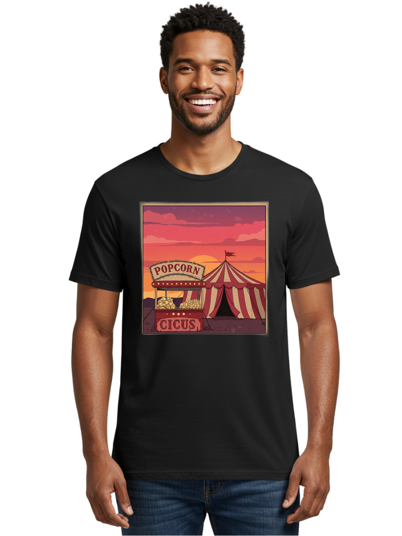 Popcorn-Cicus Men'S Graphic Tee, 100% Cotton, Comfortable Casual Summer Wear, Machine Washable, Vintage Camera, Old Camera, Antique Camera, Black Camera, Classic Photography, Photography Equipment, Nostalgic Device, Film Camera, Camera Art Baj700