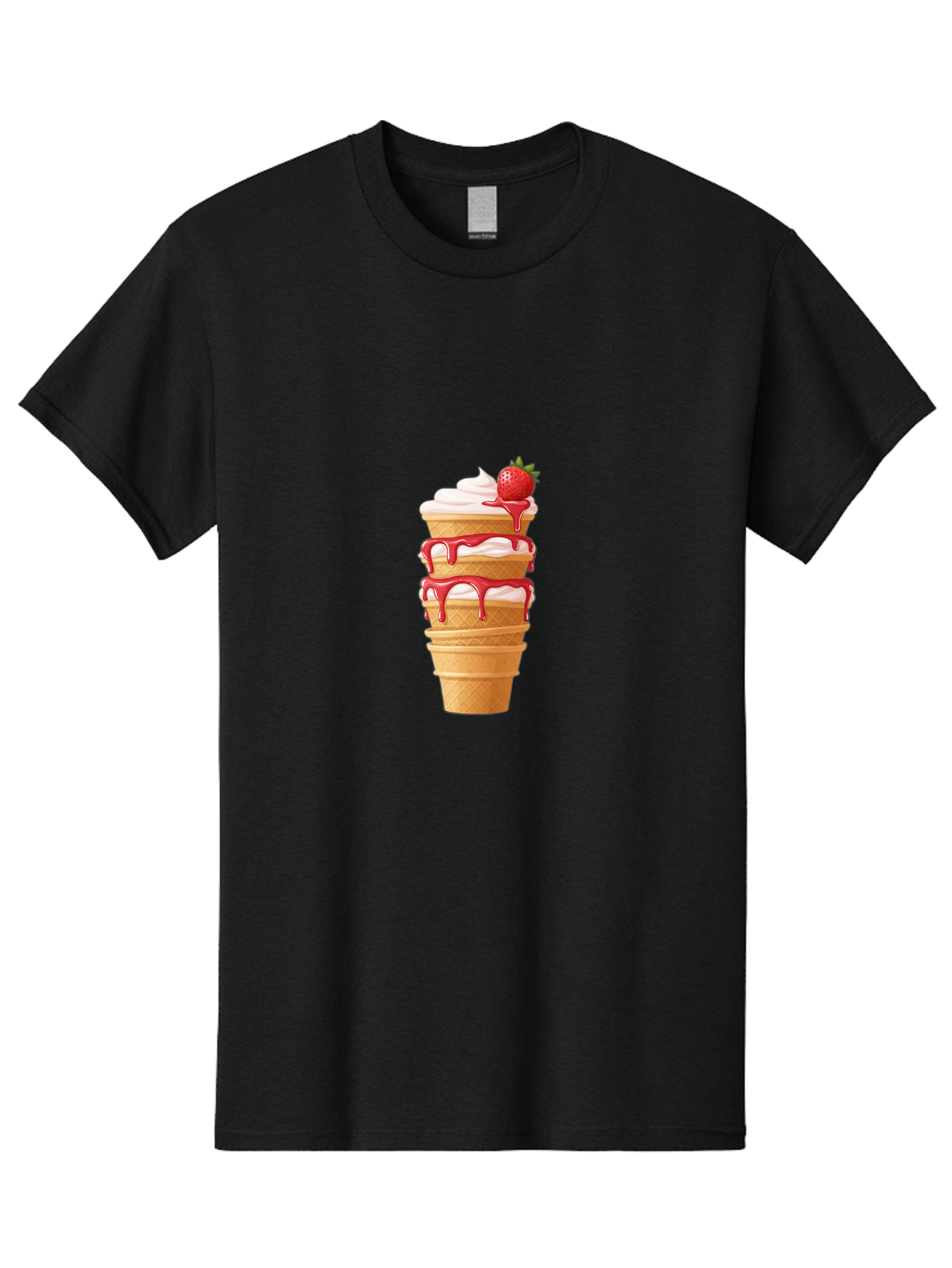 Strawberry-Ice-Cream-Cone-1 Men'S Graphic Tee, 100% Cotton, Comfortable Casual Summer Wear, Machine Washable, Vintage Camera, Old Camera, Antique Camera, Black Camera, Classic Photography, Photography Equipment, Nostalgic Device, Film Camera, Baj801