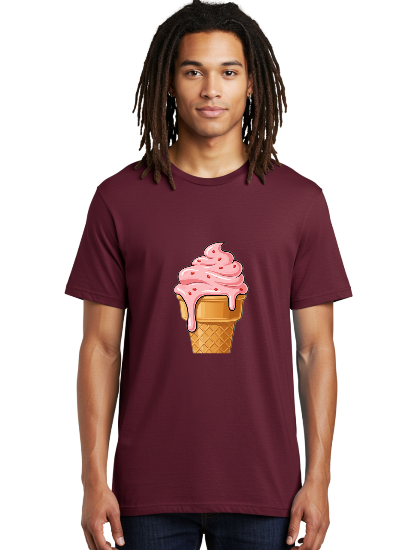 Strawberry-Ice-Cream-Cone Men'S Graphic Tee, 100% Cotton, Comfortable Casual Summer Wear, Machine Washable, Vintage Camera, Old Camera, Antique Camera, Black Camera, Classic Photography, Photography Equipment, Nostalgic Device, Film Camera, Baj802
