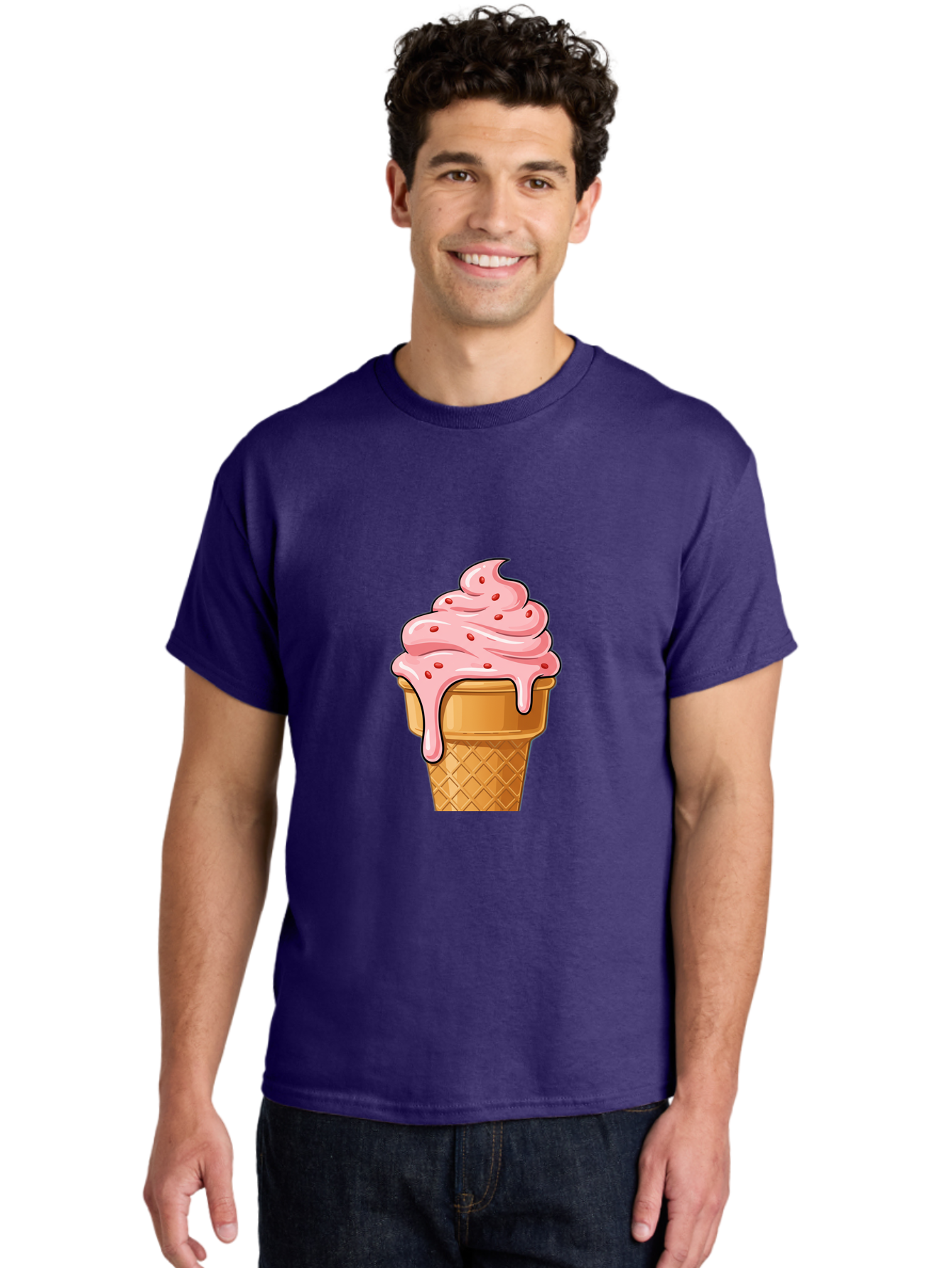 Strawberry-Ice-Cream-Cone Men'S Graphic Tee, 100% Cotton, Comfortable Casual Summer Wear, Machine Washable, Vintage Camera, Old Camera, Antique Camera, Black Camera, Classic Photography, Photography Equipment, Nostalgic Device, Film Camera, Baj802