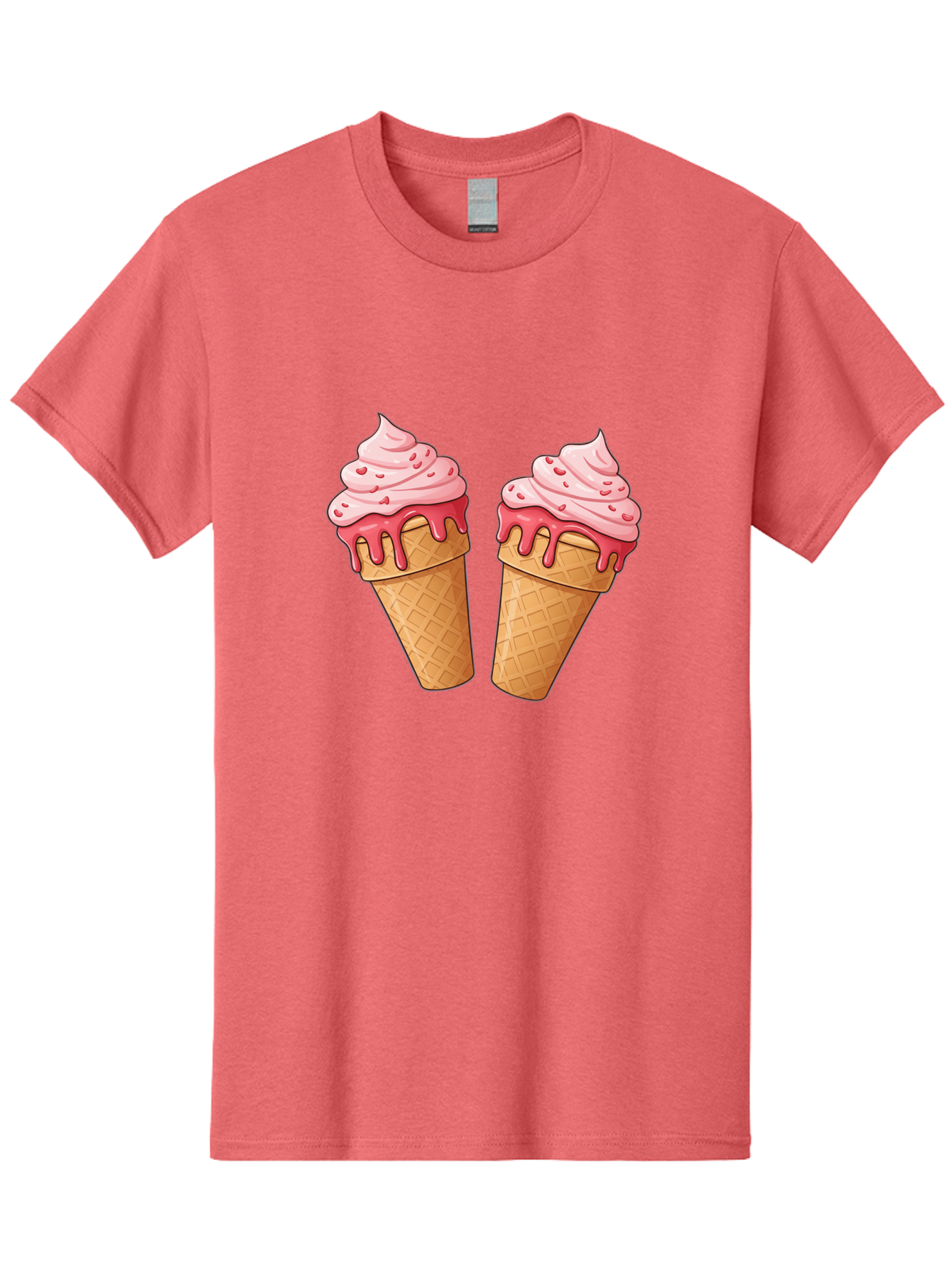 Strawberry-Ice-Cream-Cones-1 Men'S Graphic Tee, 100% Cotton, Comfortable Casual Summer Wear, Machine Washable, Vintage Camera, Old Camera, Antique Camera, Black Camera, Classic Photography, Photography Equipment, Nostalgic Device, Film Camera, Baj803