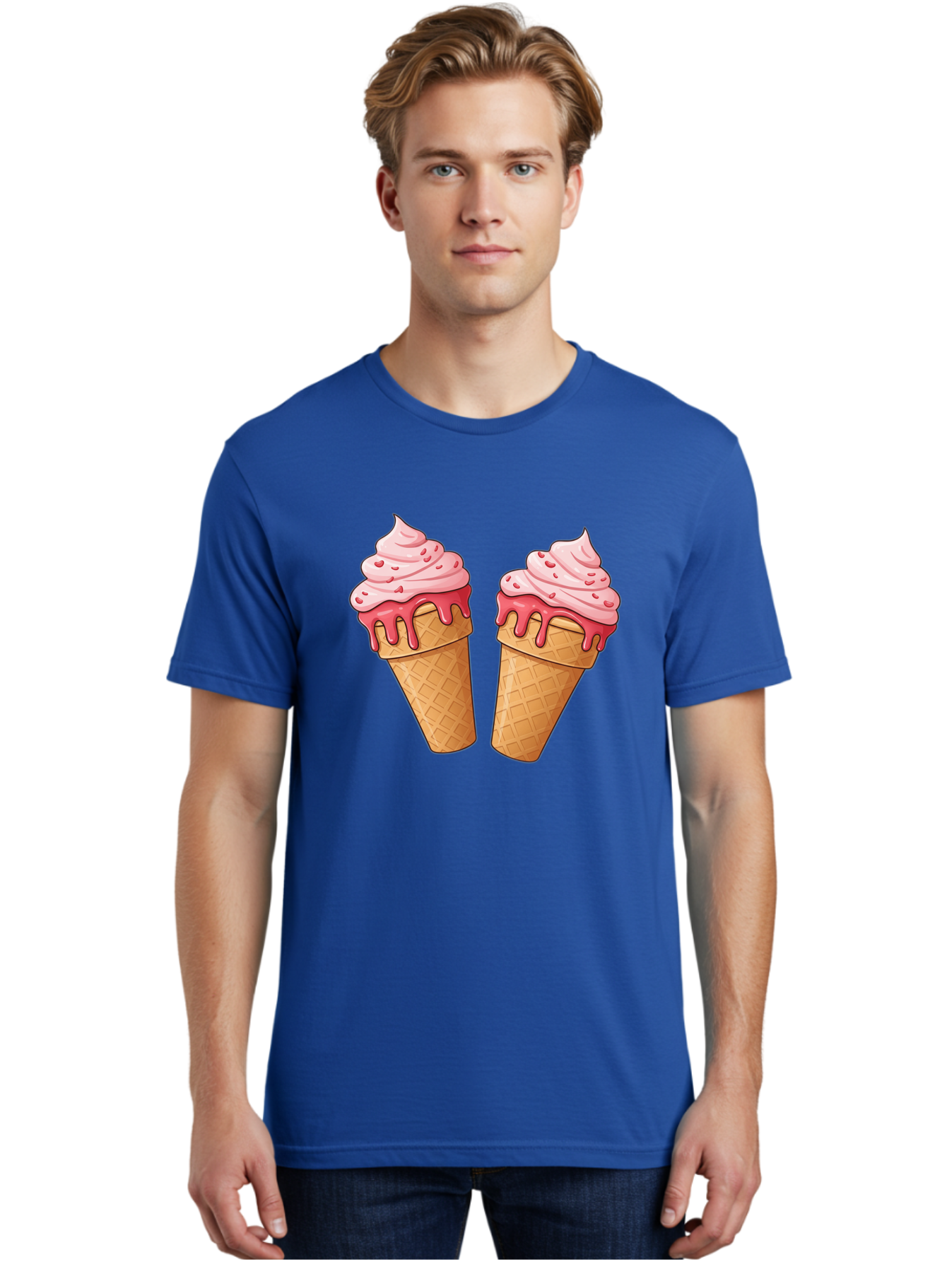 Strawberry-Ice-Cream-Cones-1 Men'S Graphic Tee, 100% Cotton, Comfortable Casual Summer Wear, Machine Washable, Vintage Camera, Old Camera, Antique Camera, Black Camera, Classic Photography, Photography Equipment, Nostalgic Device, Film Camera, Baj803
