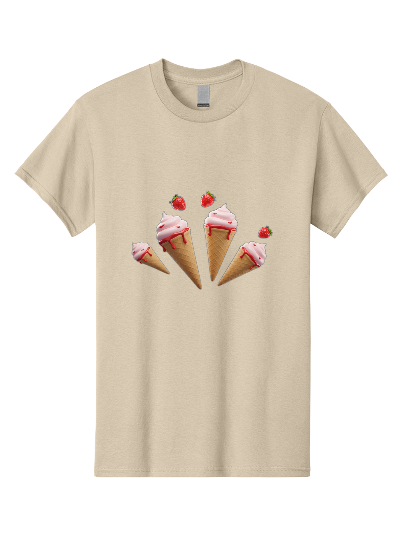 Strawberry-Ice-Cream-Cones-2 Men'S Graphic Tee, 100% Cotton, Comfortable Casual Summer Wear, Machine Washable, Vintage Camera, Old Camera, Antique Camera, Black Camera, Classic Photography, Photography Equipment, Nostalgic Device, Film Camera, Baj804