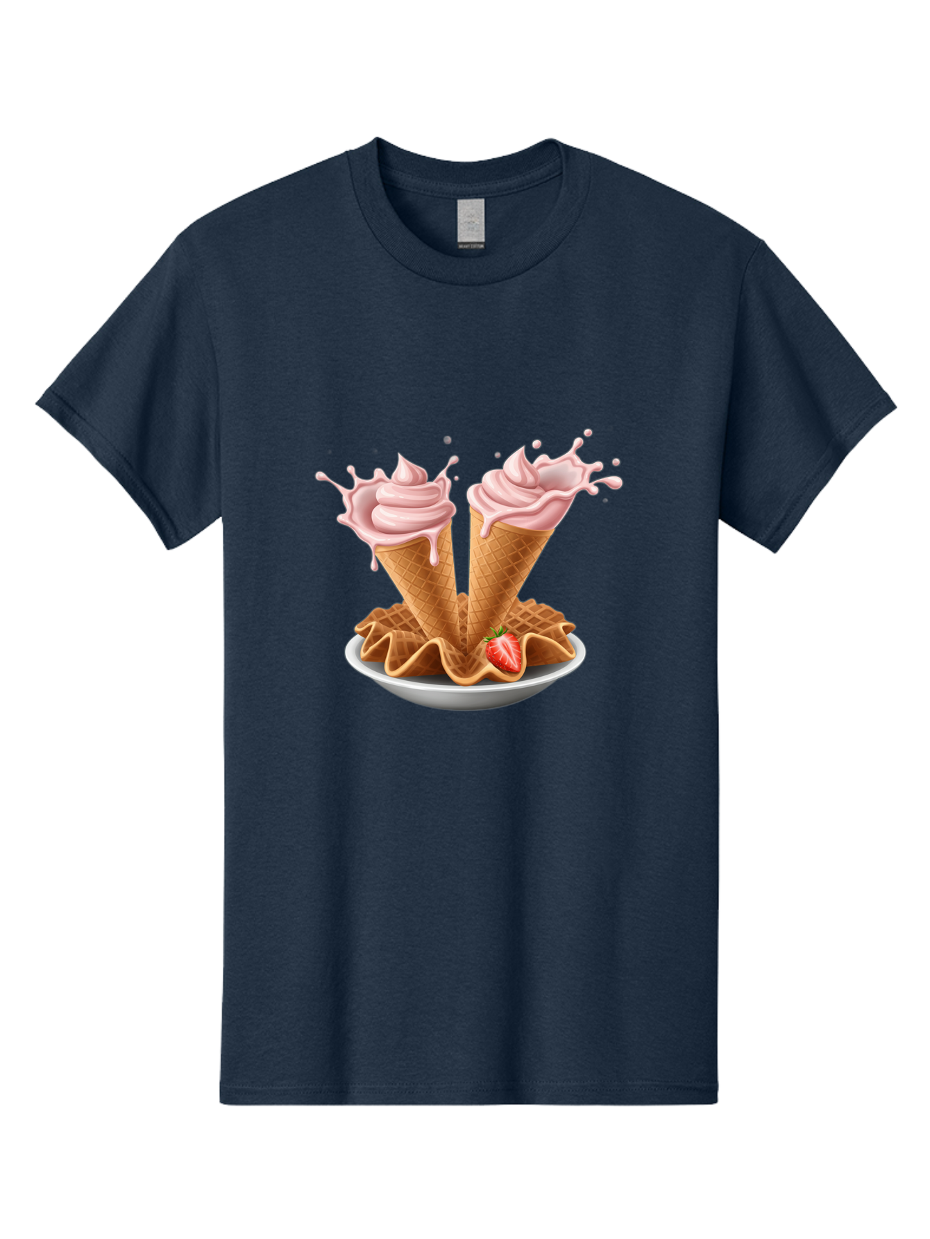 Strawberry-Ice-Cream-Cones-3 Men'S Graphic Tee, 100% Cotton, Comfortable Casual Summer Wear, Machine Washable, Vintage Camera, Old Camera, Antique Camera, Black Camera, Classic Photography, Photography Equipment, Nostalgic Device, Film Camera, Baj805