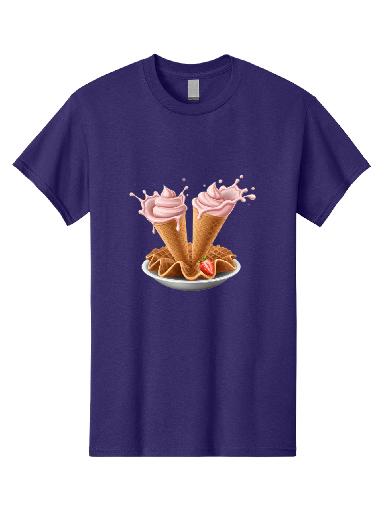Strawberry-Ice-Cream-Cones-3 Men'S Graphic Tee, 100% Cotton, Comfortable Casual Summer Wear, Machine Washable, Vintage Camera, Old Camera, Antique Camera, Black Camera, Classic Photography, Photography Equipment, Nostalgic Device, Film Camera, Baj805