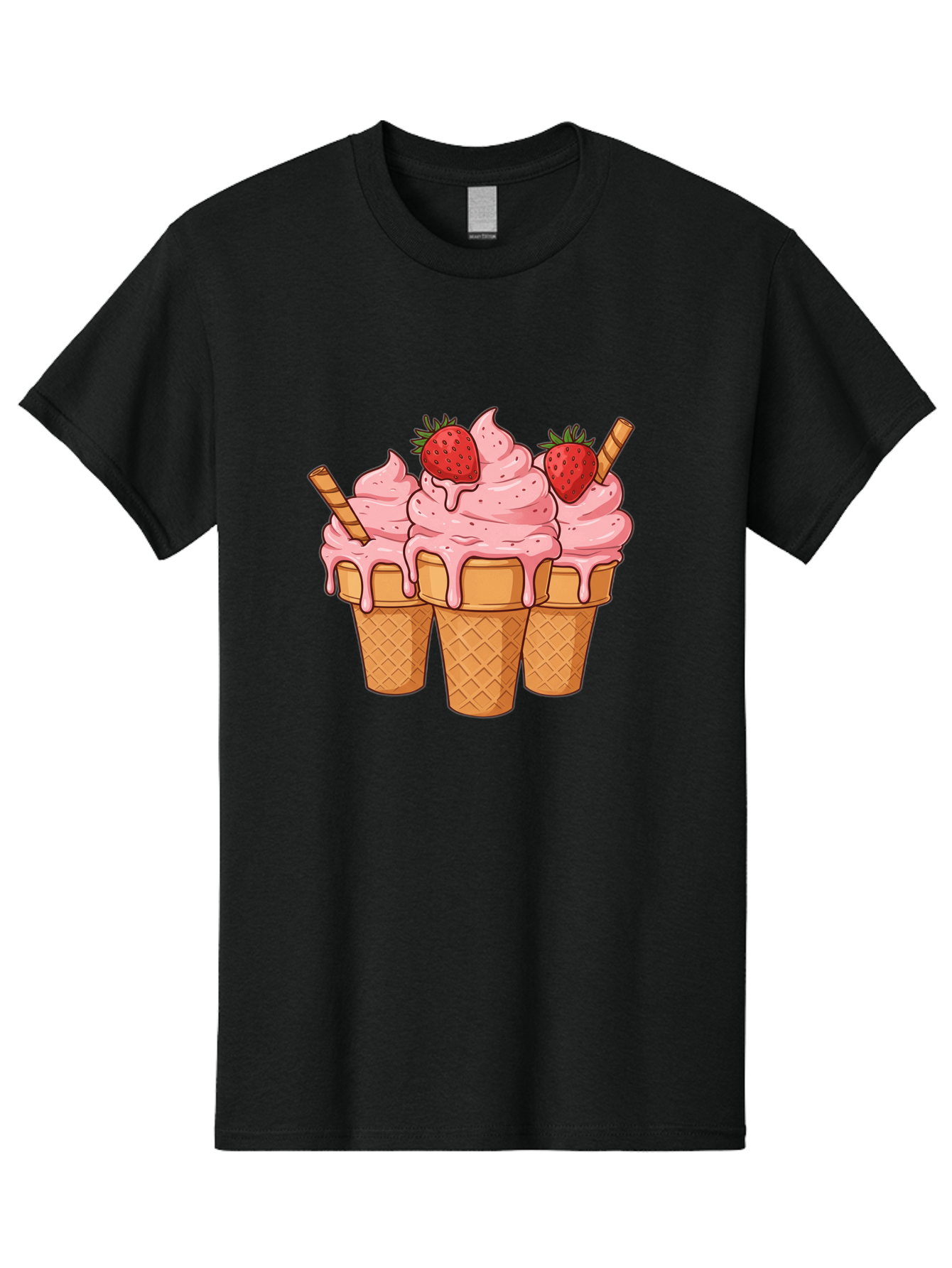 Strawberry-Ice-Cream-Cones Men'S Graphic Tee, 100% Cotton, Comfortable Casual Summer Wear, Machine Washable, Vintage Camera, Old Camera, Antique Camera, Black Camera, Classic Photography, Photography Equipment, Nostalgic Device, Film Camera, Baj806