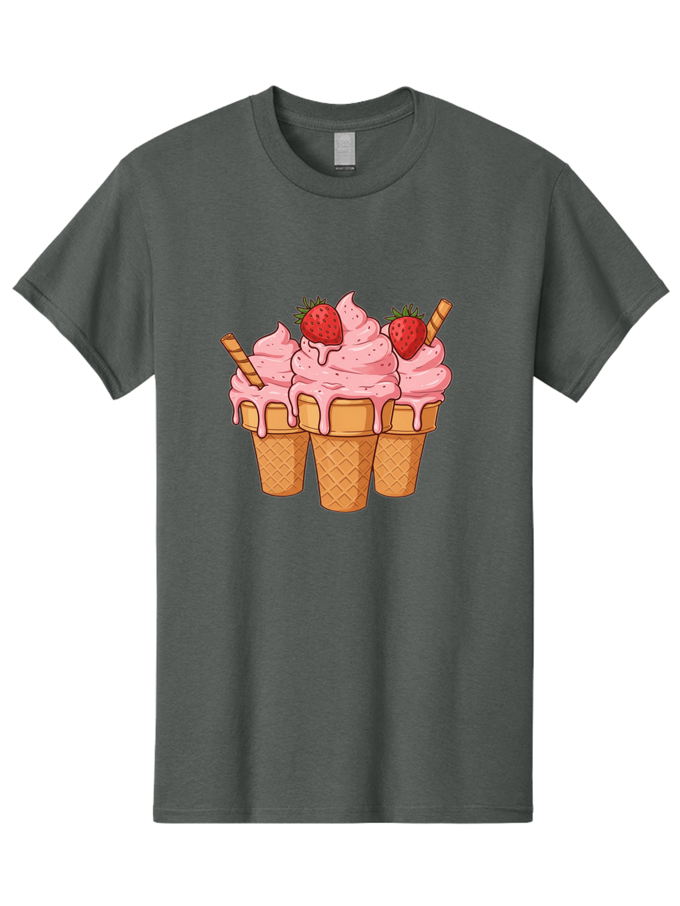 Strawberry-Ice-Cream-Cones Men'S Graphic Tee, 100% Cotton, Comfortable Casual Summer Wear, Machine Washable, Vintage Camera, Old Camera, Antique Camera, Black Camera, Classic Photography, Photography Equipment, Nostalgic Device, Film Camera, Baj806
