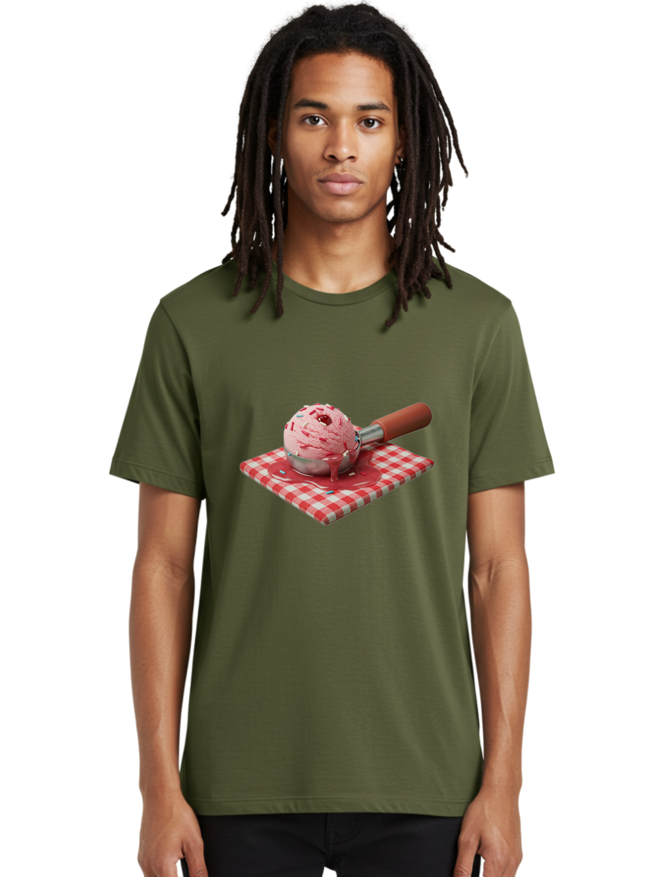 Strawberry-Ice-Cream Men'S Graphic Tee, 100% Cotton, Comfortable Casual Summer Wear, Machine Washable, Vintage Camera, Old Camera, Antique Camera, Black Camera, Classic Photography, Photography Equipment, Nostalgic Device, Film Camera, Baj807