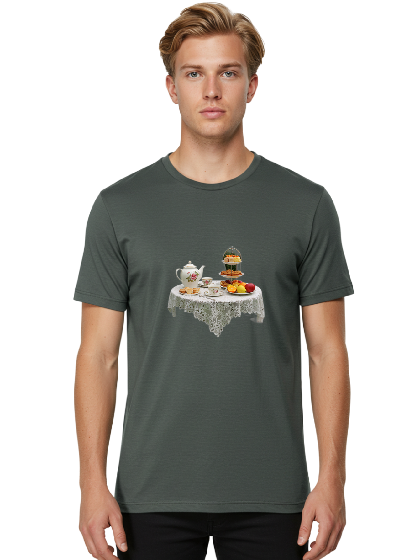 Tea-Party-1 Men'S Graphic Tee, 100% Cotton, Comfortable Casual Summer Wear, Machine Washable, Vintage Camera, Old Camera, Antique Camera, Black Camera, Classic Photography, Photography Equipment, Nostalgic Device, Film Camera, Camera Art Baj812