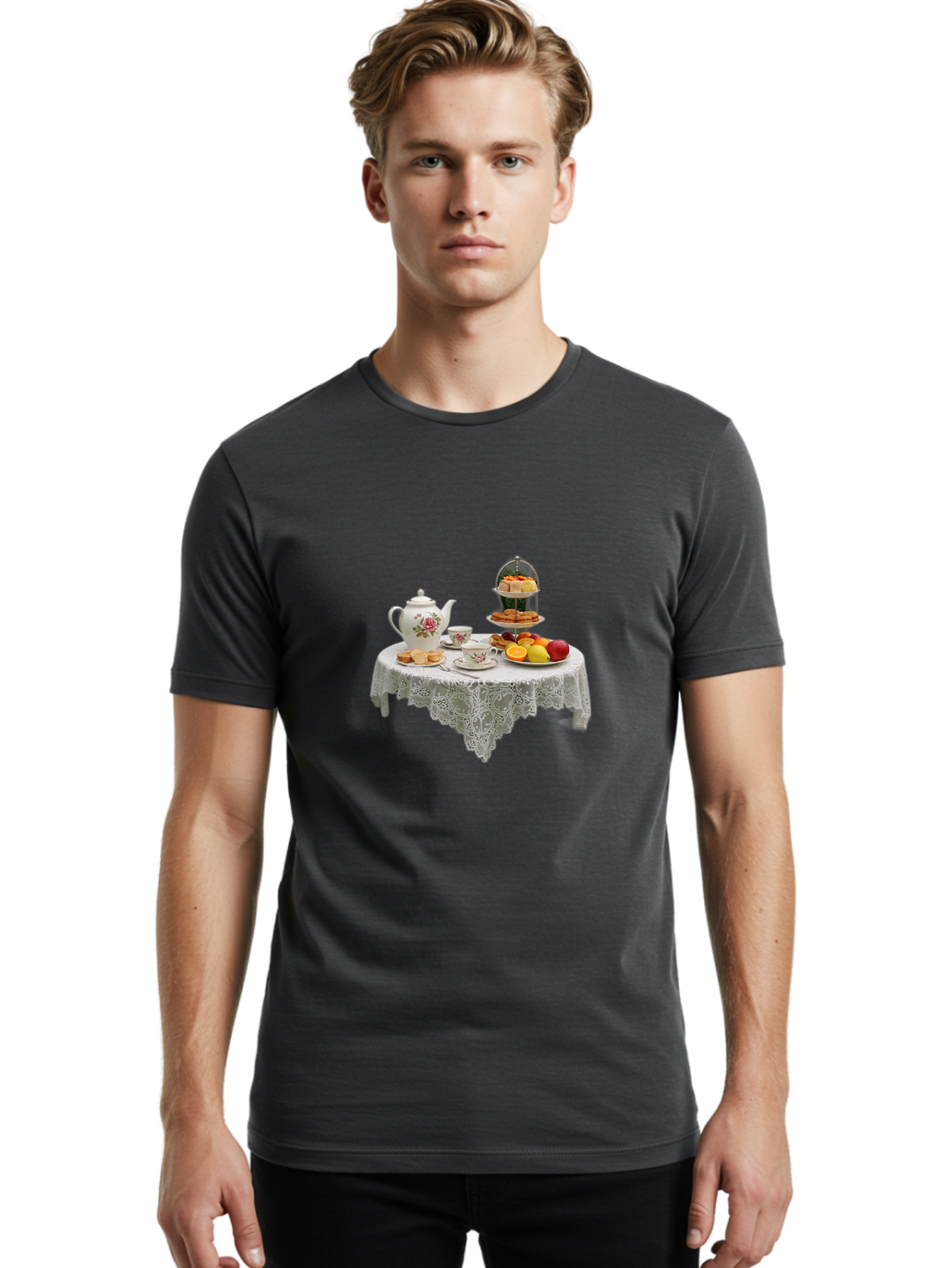 Tea-Party-1 Men'S Graphic Tee, 100% Cotton, Comfortable Casual Summer Wear, Machine Washable, Vintage Camera, Old Camera, Antique Camera, Black Camera, Classic Photography, Photography Equipment, Nostalgic Device, Film Camera, Camera Art Baj812
