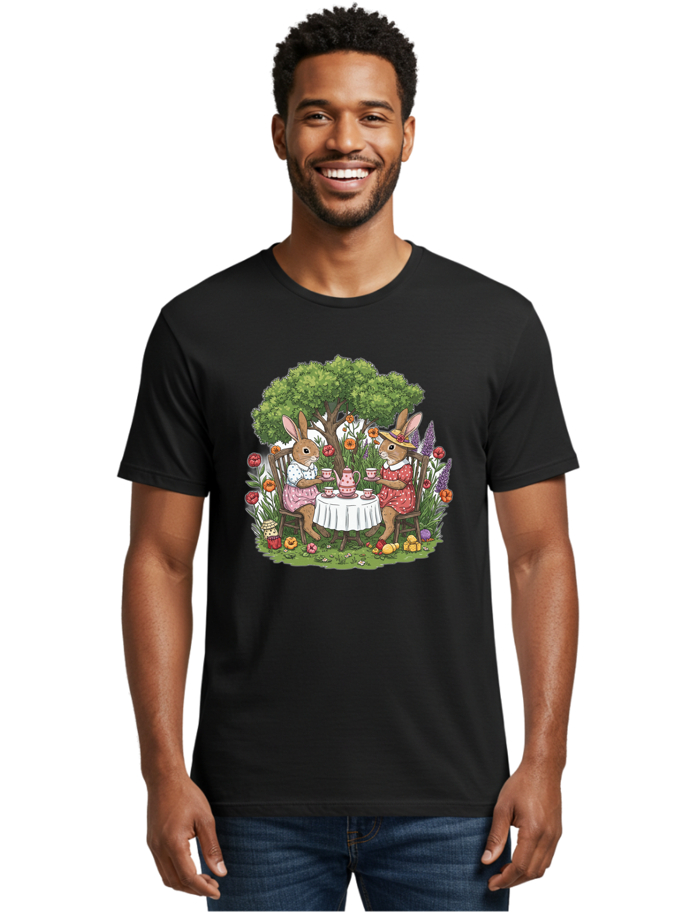 Tea-Party-Rabbits Men'S Graphic Tee, 100% Cotton, Comfortable Casual Summer Wear, Machine Washable, Vintage Camera, Old Camera, Antique Camera, Black Camera, Classic Photography, Photography Equipment, Nostalgic Device, Film Camera, Camera Art Baj813