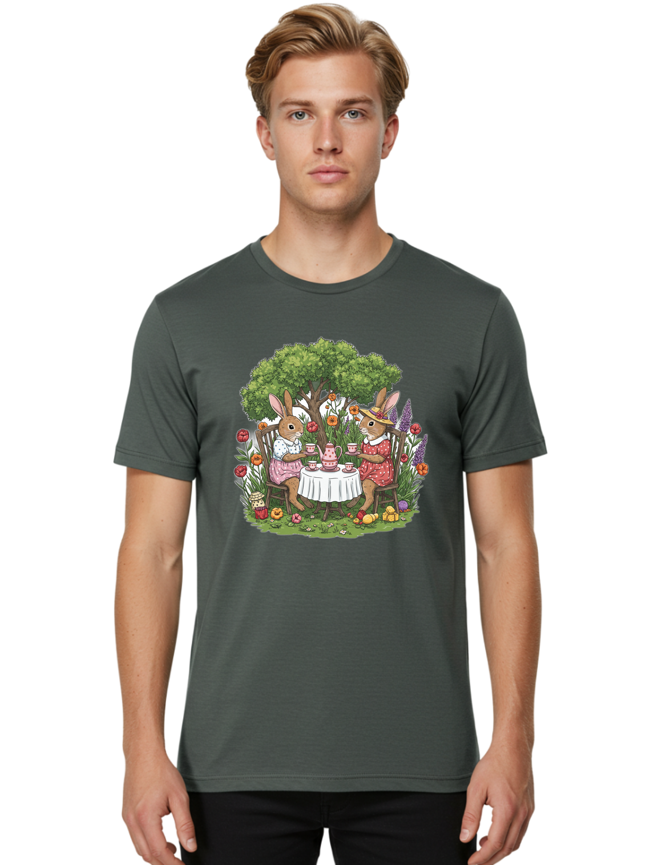 Tea-Party-Rabbits Men'S Graphic Tee, 100% Cotton, Comfortable Casual Summer Wear, Machine Washable, Vintage Camera, Old Camera, Antique Camera, Black Camera, Classic Photography, Photography Equipment, Nostalgic Device, Film Camera, Camera Art Baj813