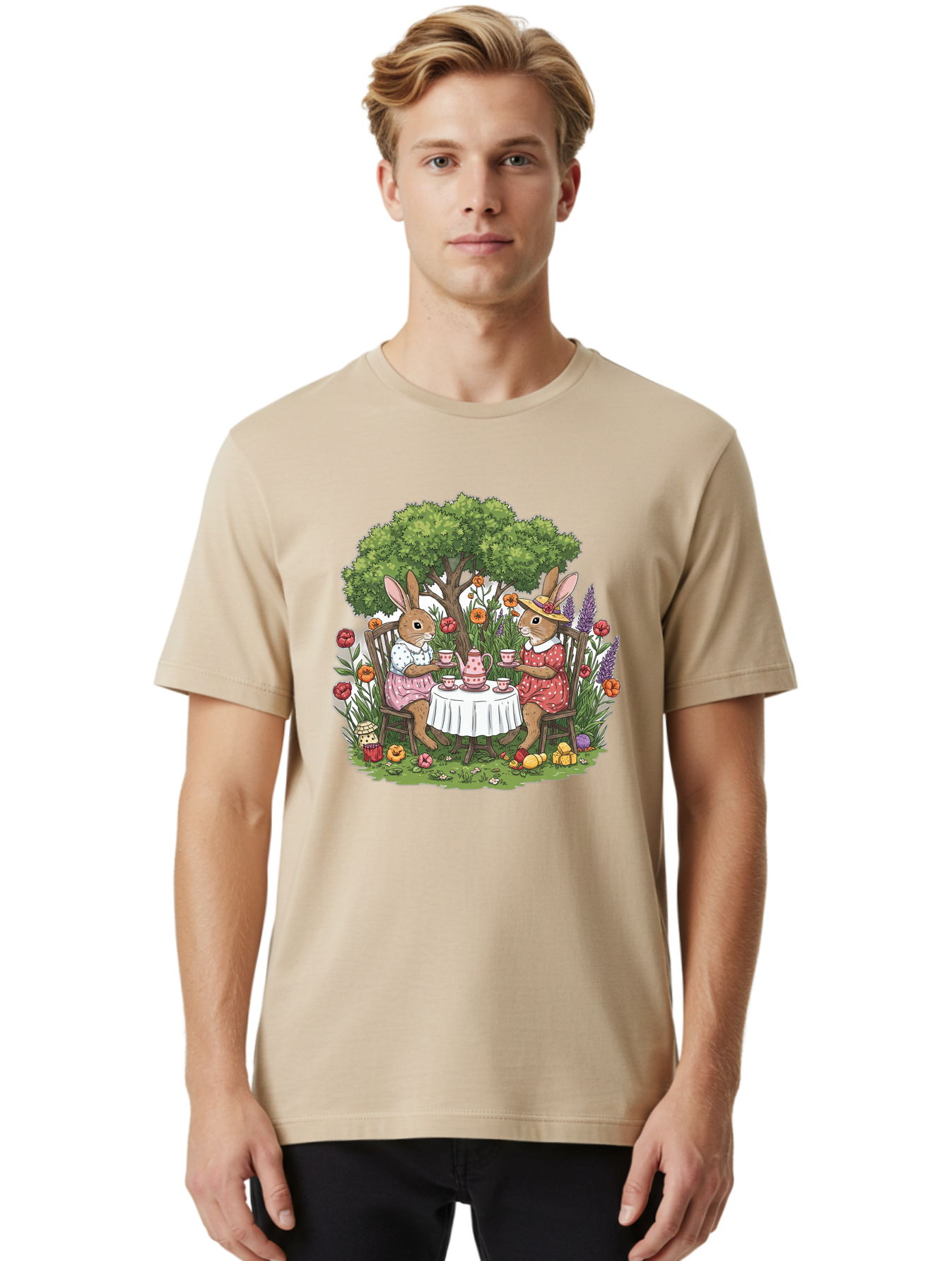 Tea-Party-Rabbits Men'S Graphic Tee, 100% Cotton, Comfortable Casual Summer Wear, Machine Washable, Vintage Camera, Old Camera, Antique Camera, Black Camera, Classic Photography, Photography Equipment, Nostalgic Device, Film Camera, Camera Art Baj813