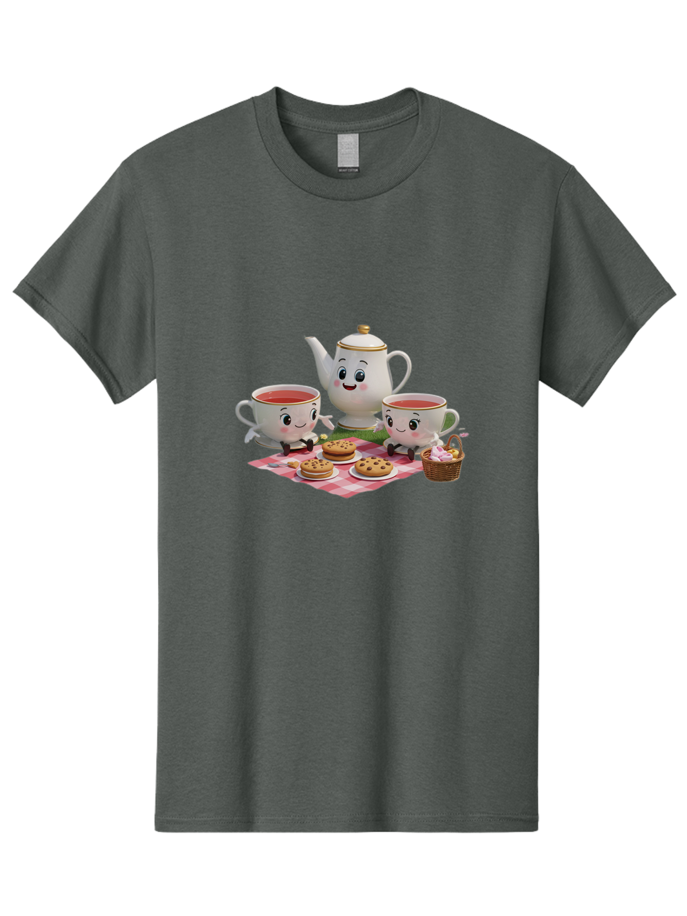 Tea-Teapot-Cookies-Picnic Men'S Graphic Tee, 100% Cotton, Comfortable Casual Summer Wear, Machine Washable, Vintage Camera, Old Camera, Antique Camera, Black Camera, Classic Photography, Photography Equipment, Nostalgic Device, Film Camera, Baj815