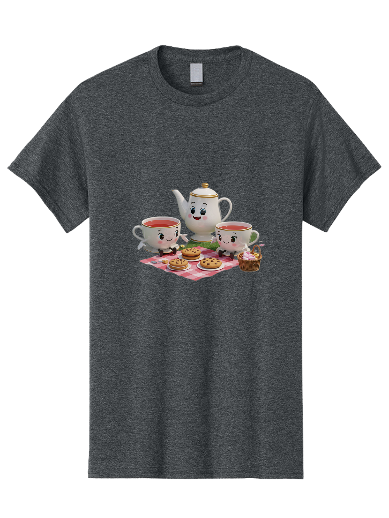 Tea-Teapot-Cookies-Picnic Men'S Graphic Tee, 100% Cotton, Comfortable Casual Summer Wear, Machine Washable, Vintage Camera, Old Camera, Antique Camera, Black Camera, Classic Photography, Photography Equipment, Nostalgic Device, Film Camera, Baj815