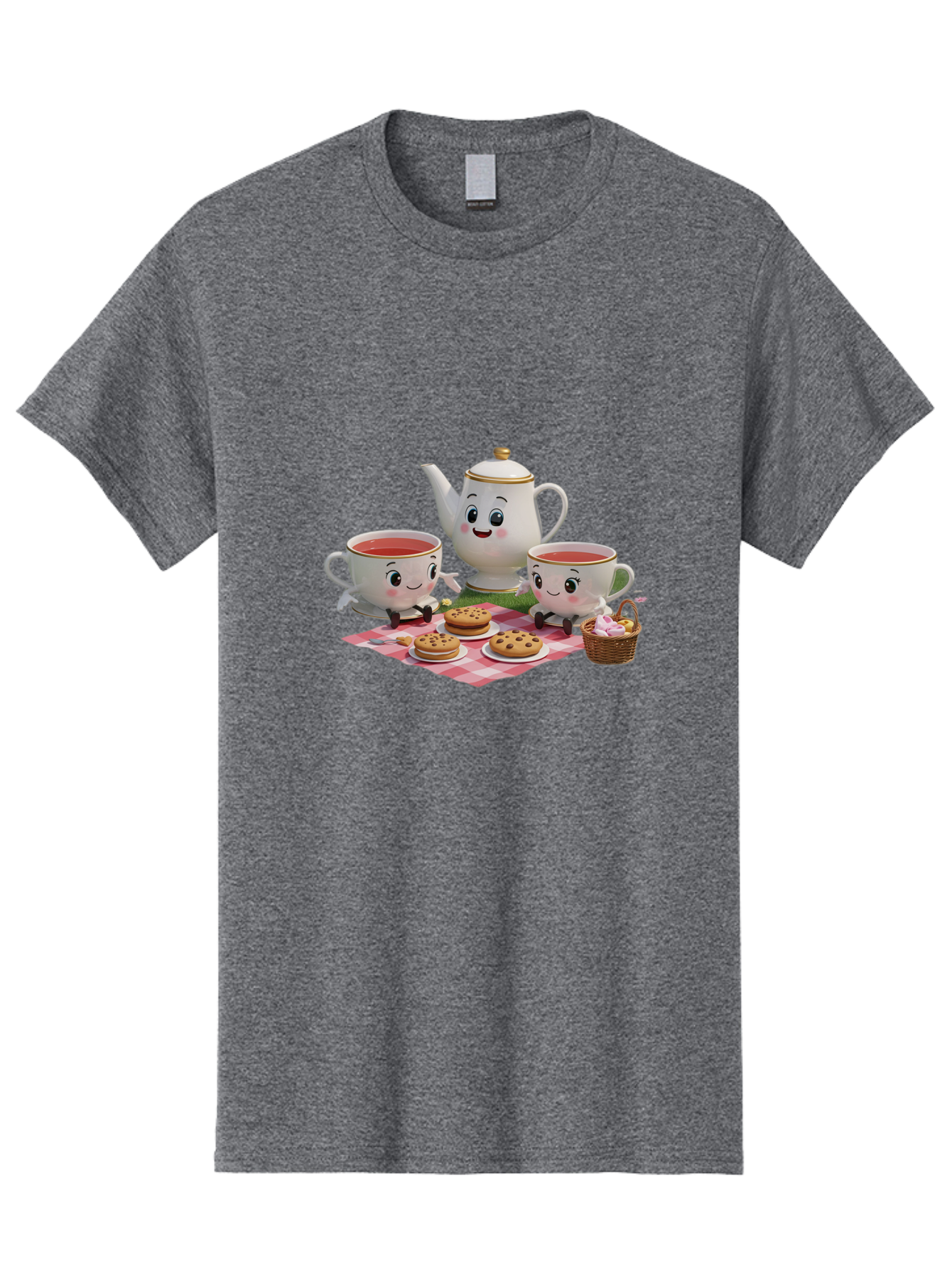 Tea-Teapot-Cookies-Picnic Men'S Graphic Tee, 100% Cotton, Comfortable Casual Summer Wear, Machine Washable, Vintage Camera, Old Camera, Antique Camera, Black Camera, Classic Photography, Photography Equipment, Nostalgic Device, Film Camera, Baj815