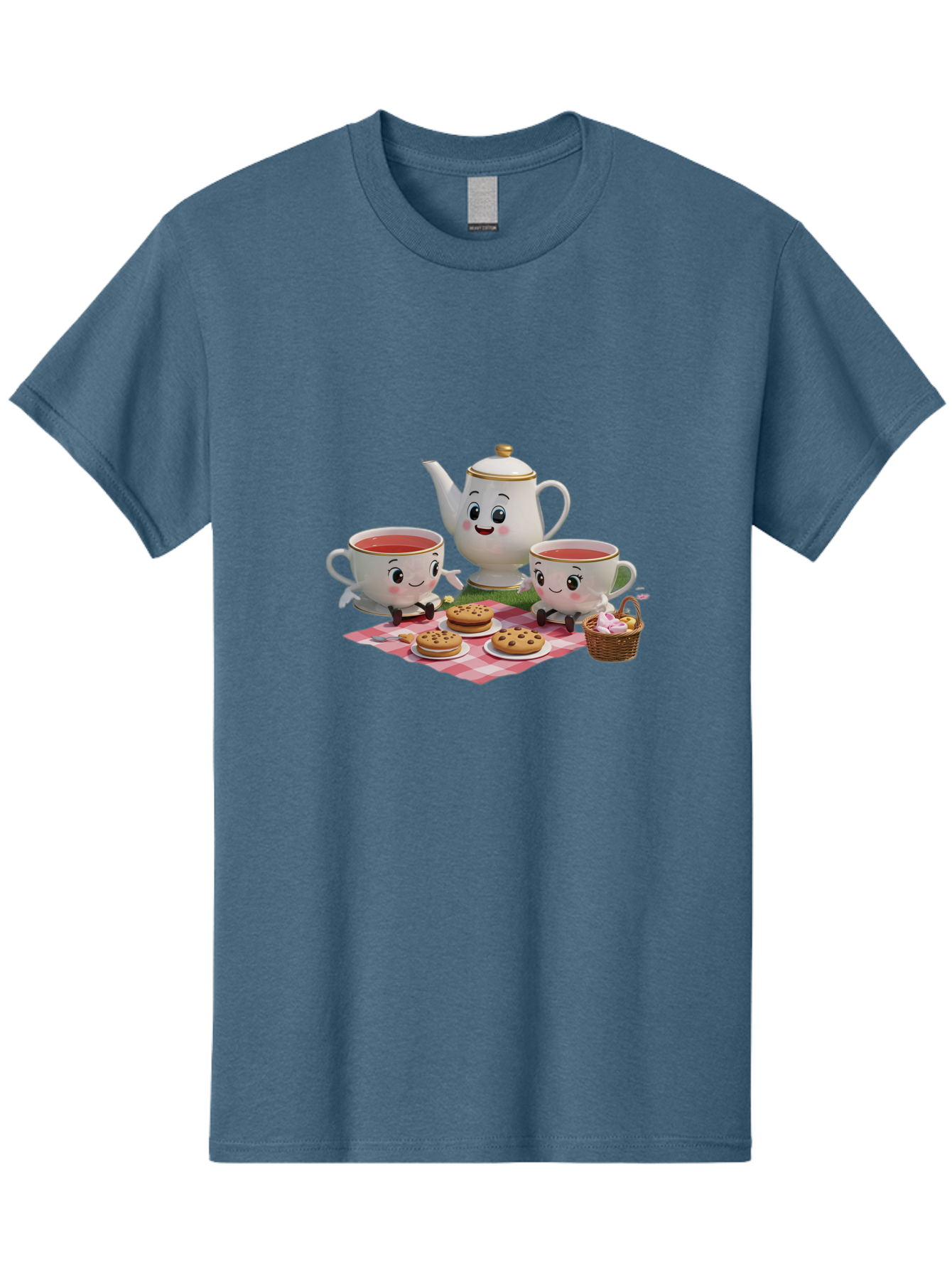Tea-Teapot-Cookies-Picnic Men'S Graphic Tee, 100% Cotton, Comfortable Casual Summer Wear, Machine Washable, Vintage Camera, Old Camera, Antique Camera, Black Camera, Classic Photography, Photography Equipment, Nostalgic Device, Film Camera, Baj815