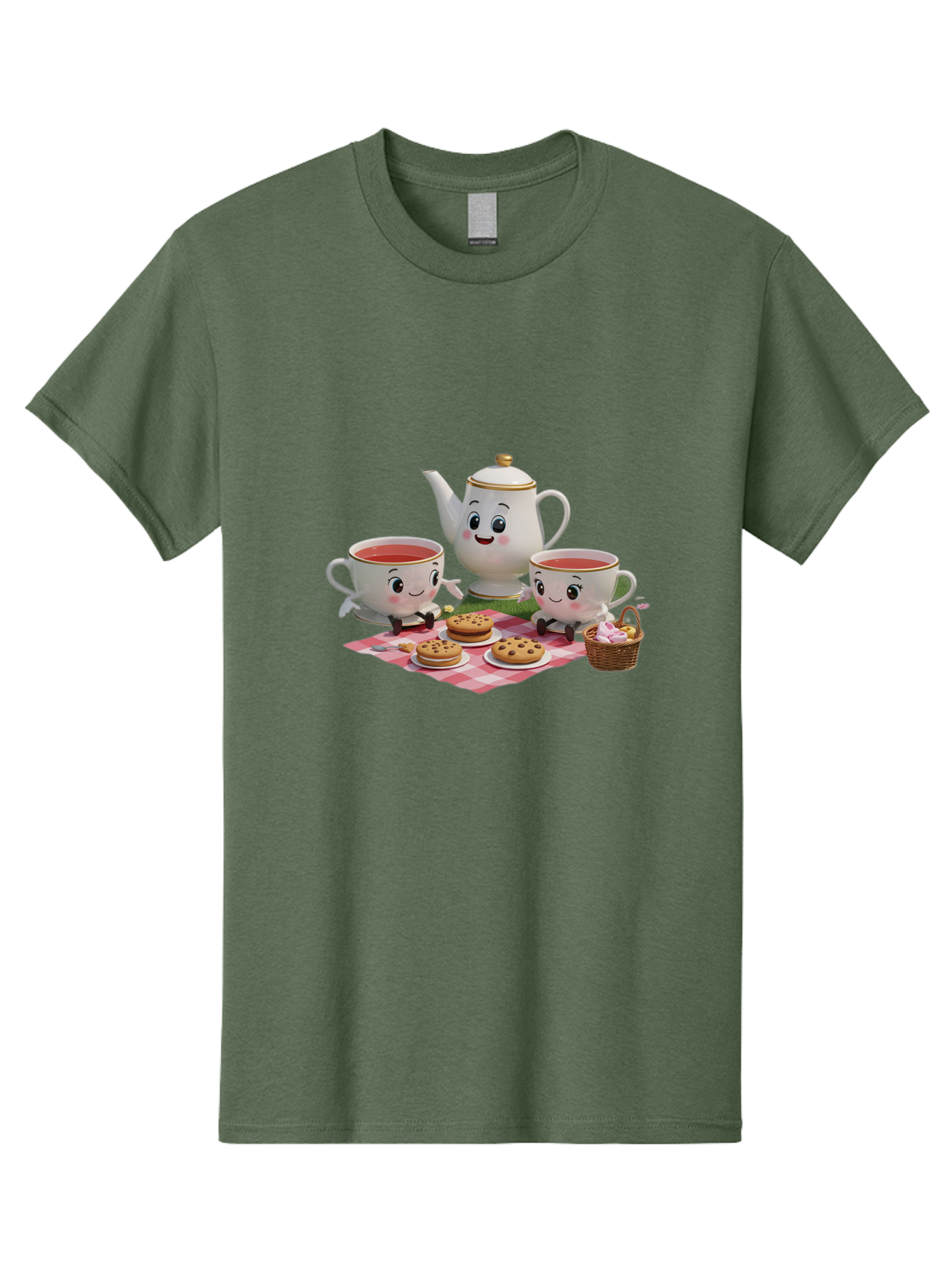 Tea-Teapot-Cookies-Picnic Men'S Graphic Tee, 100% Cotton, Comfortable Casual Summer Wear, Machine Washable, Vintage Camera, Old Camera, Antique Camera, Black Camera, Classic Photography, Photography Equipment, Nostalgic Device, Film Camera, Baj815