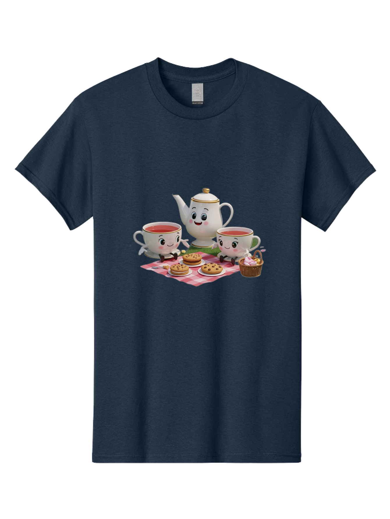 Tea-Teapot-Cookies-Picnic Men'S Graphic Tee, 100% Cotton, Comfortable Casual Summer Wear, Machine Washable, Vintage Camera, Old Camera, Antique Camera, Black Camera, Classic Photography, Photography Equipment, Nostalgic Device, Film Camera, Baj815
