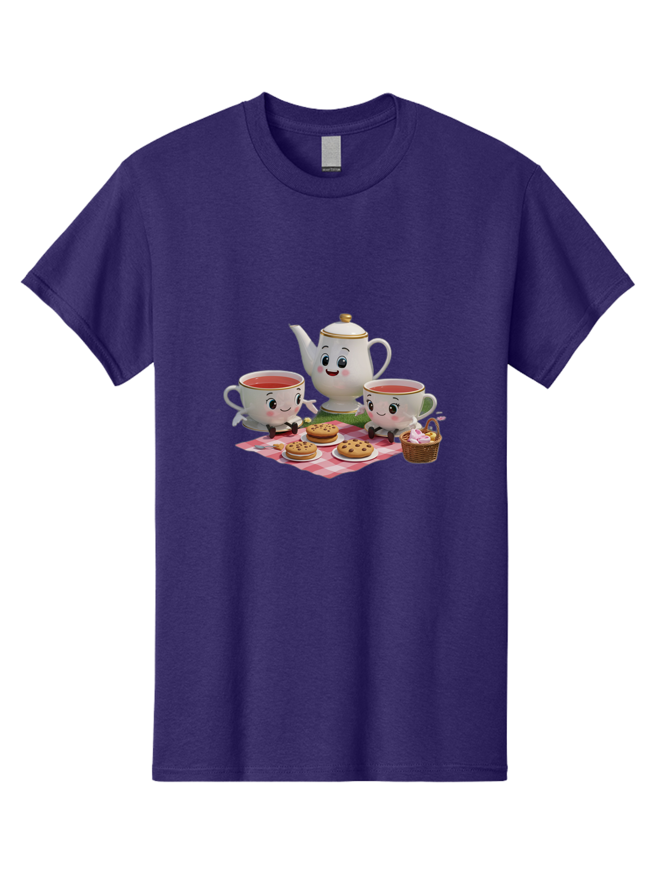 Tea-Teapot-Cookies-Picnic Men'S Graphic Tee, 100% Cotton, Comfortable Casual Summer Wear, Machine Washable, Vintage Camera, Old Camera, Antique Camera, Black Camera, Classic Photography, Photography Equipment, Nostalgic Device, Film Camera, Baj815