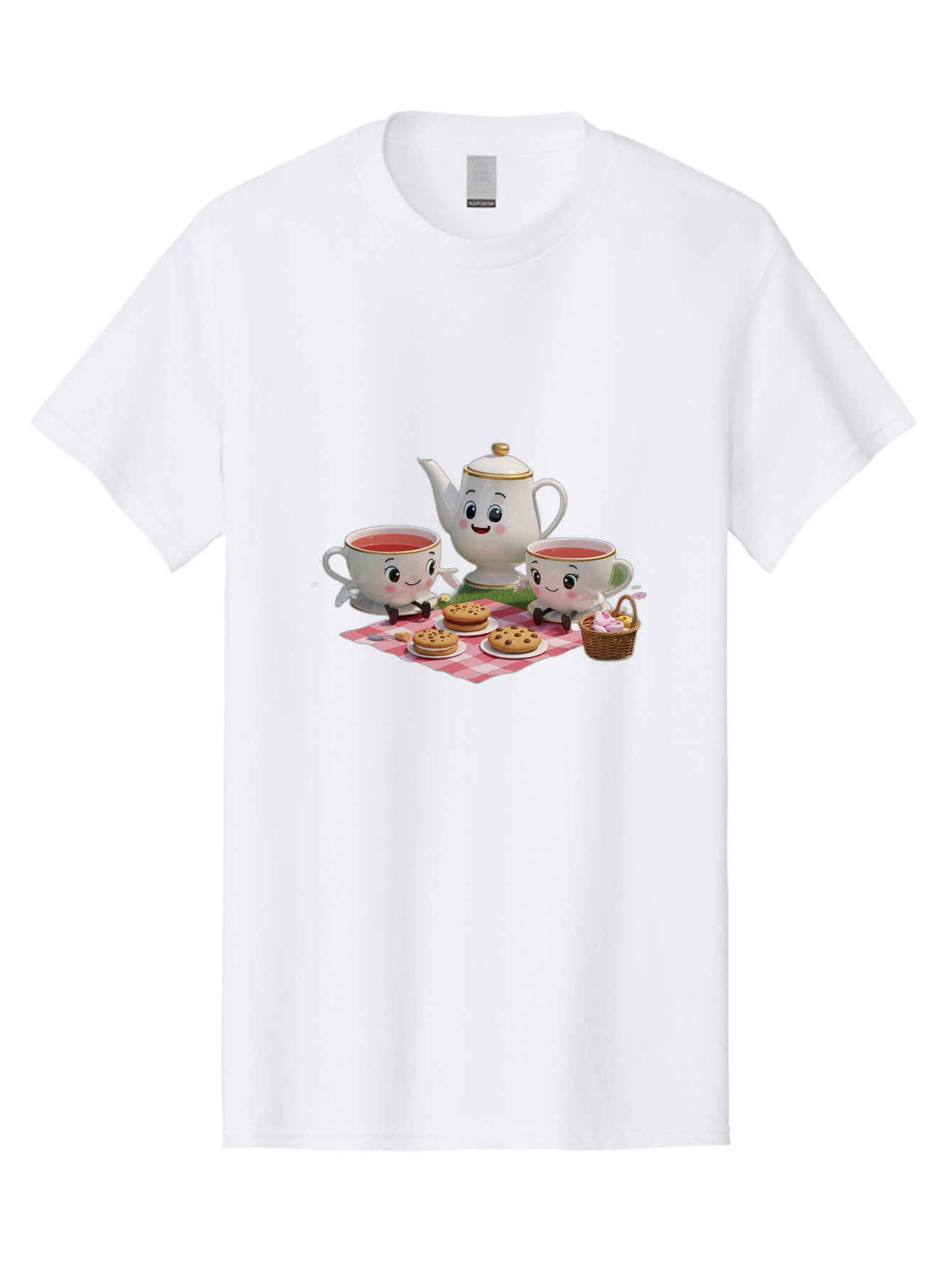 Tea-Teapot-Cookies-Picnic Men'S Graphic Tee, 100% Cotton, Comfortable Casual Summer Wear, Machine Washable, Vintage Camera, Old Camera, Antique Camera, Black Camera, Classic Photography, Photography Equipment, Nostalgic Device, Film Camera, Baj815