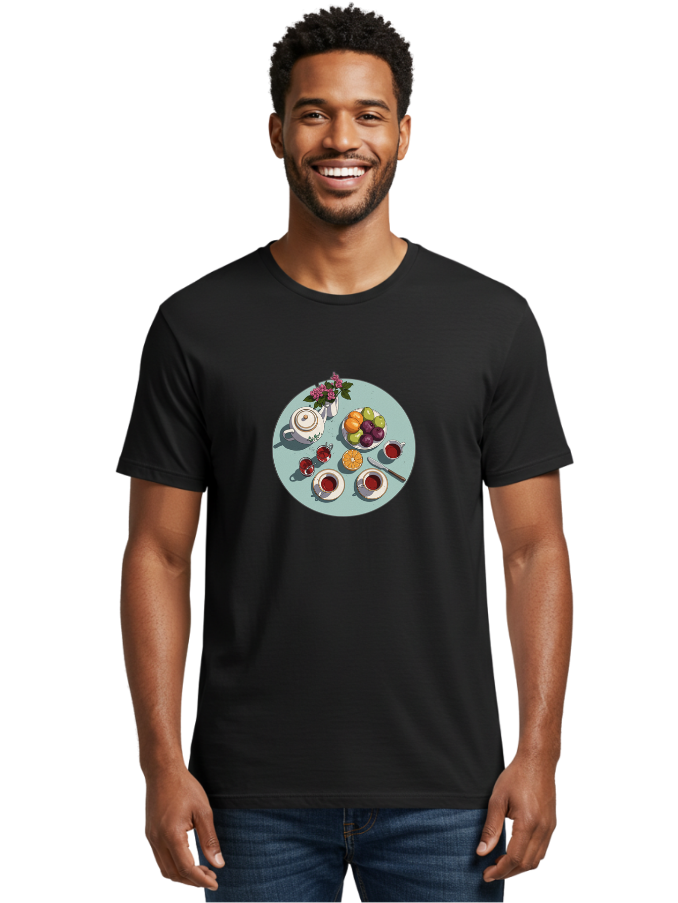 Tea-Time Men'S Graphic Tee, 100% Cotton, Comfortable Casual Summer Wear, Machine Washable, Vintage Camera, Old Camera, Antique Camera, Black Camera, Classic Photography, Photography Equipment, Nostalgic Device, Film Camera, Camera Art Baj817