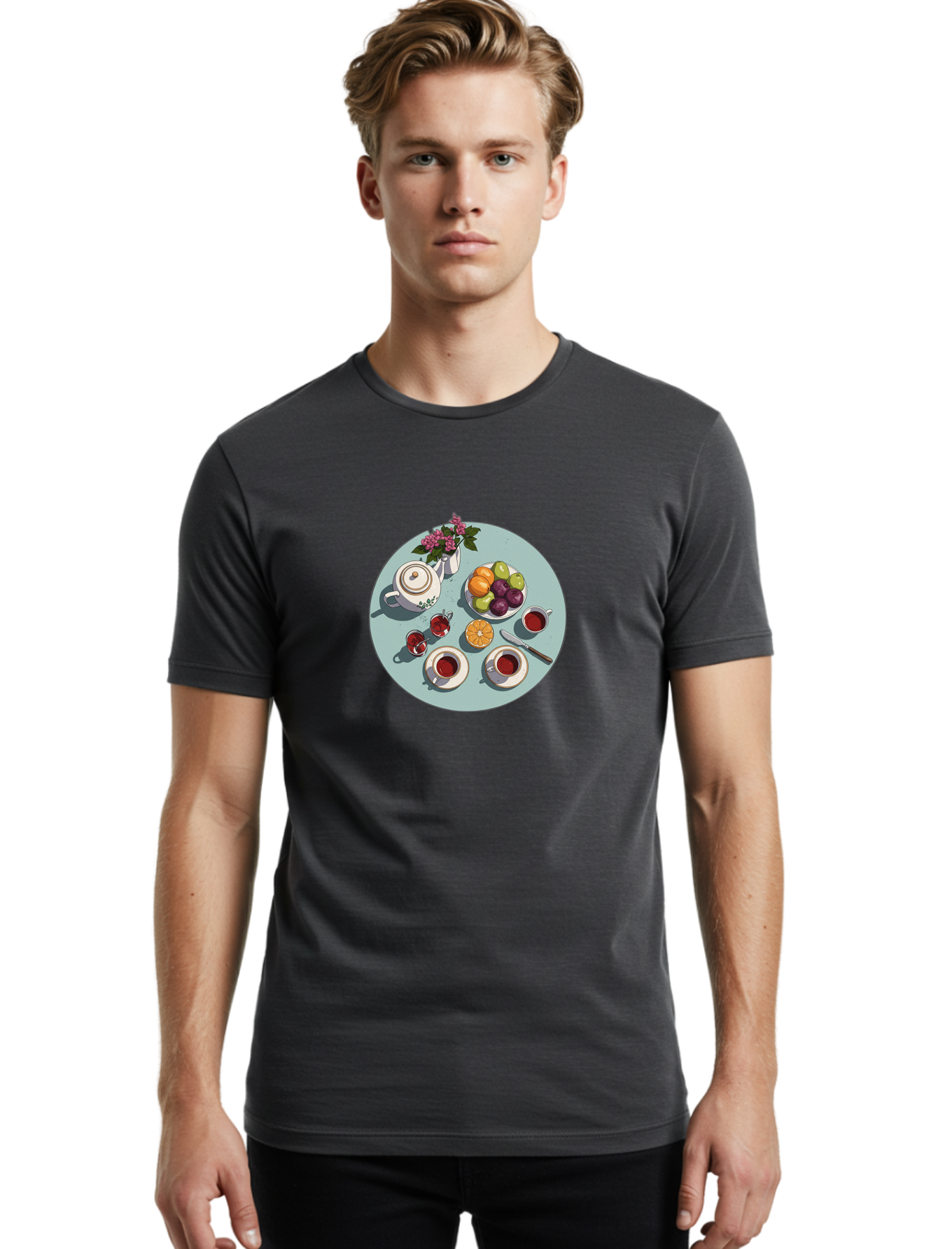 Tea-Time Men'S Graphic Tee, 100% Cotton, Comfortable Casual Summer Wear, Machine Washable, Vintage Camera, Old Camera, Antique Camera, Black Camera, Classic Photography, Photography Equipment, Nostalgic Device, Film Camera, Camera Art Baj817