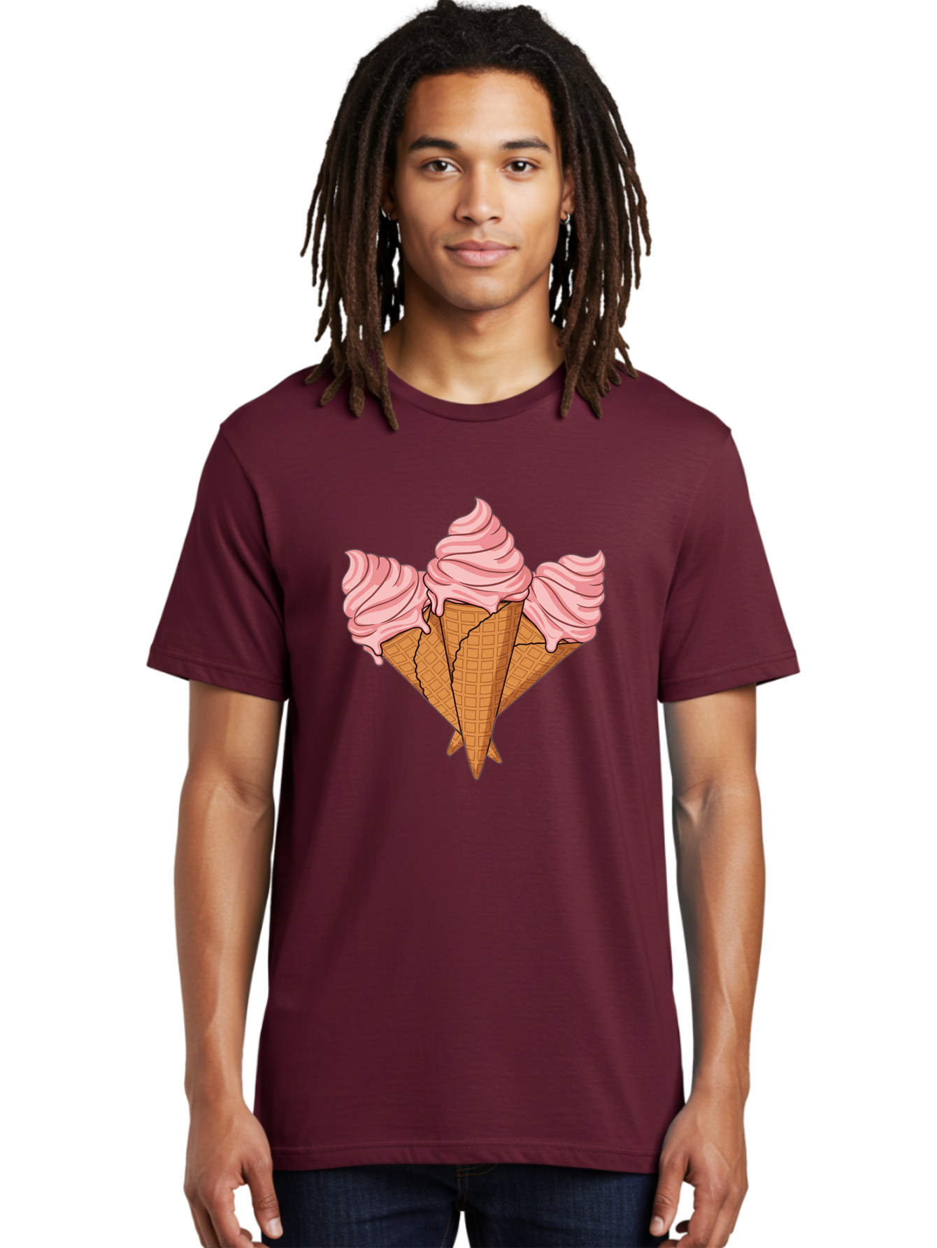 Three-Ice-Cream-Cones Men'S Graphic Tee, 100% Cotton, Comfortable Casual Summer Wear, Machine Washable, Vintage Camera, Old Camera, Antique Camera, Black Camera, Classic Photography, Photography Equipment, Nostalgic Device, Film Camera, Baj820