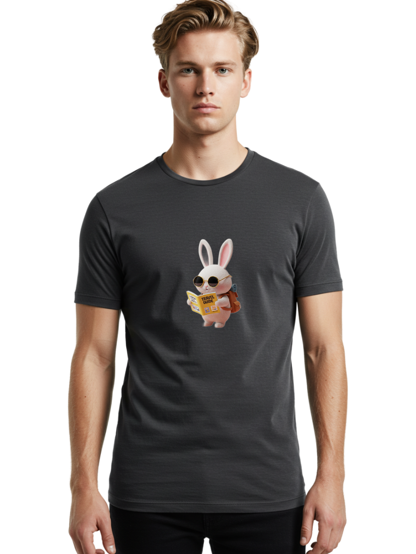 Travel-Guide-Rabbit Men'S Graphic Tee, 100% Cotton, Comfortable Casual Summer Wear, Machine Washable, Vintage Camera, Old Camera, Antique Camera, Black Camera, Classic Photography, Photography Equipment, Nostalgic Device, Film Camera, Baj825