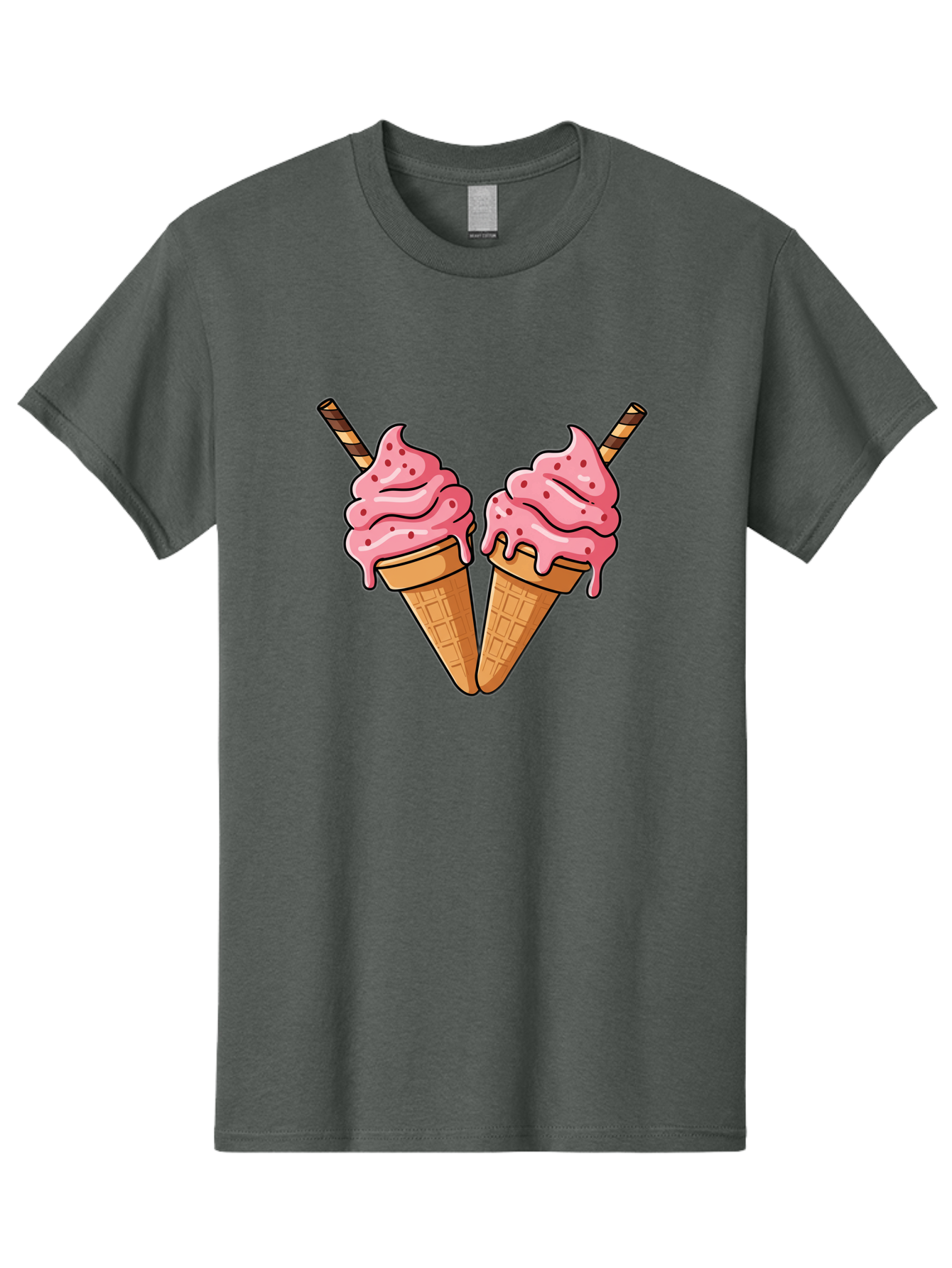 Twin-Ice-Cream-Cones Men'S Graphic Tee, 100% Cotton, Comfortable Casual Summer Wear, Machine Washable, Vintage Camera, Old Camera, Antique Camera, Black Camera, Classic Photography, Photography Equipment, Nostalgic Device, Film Camera, Baj830