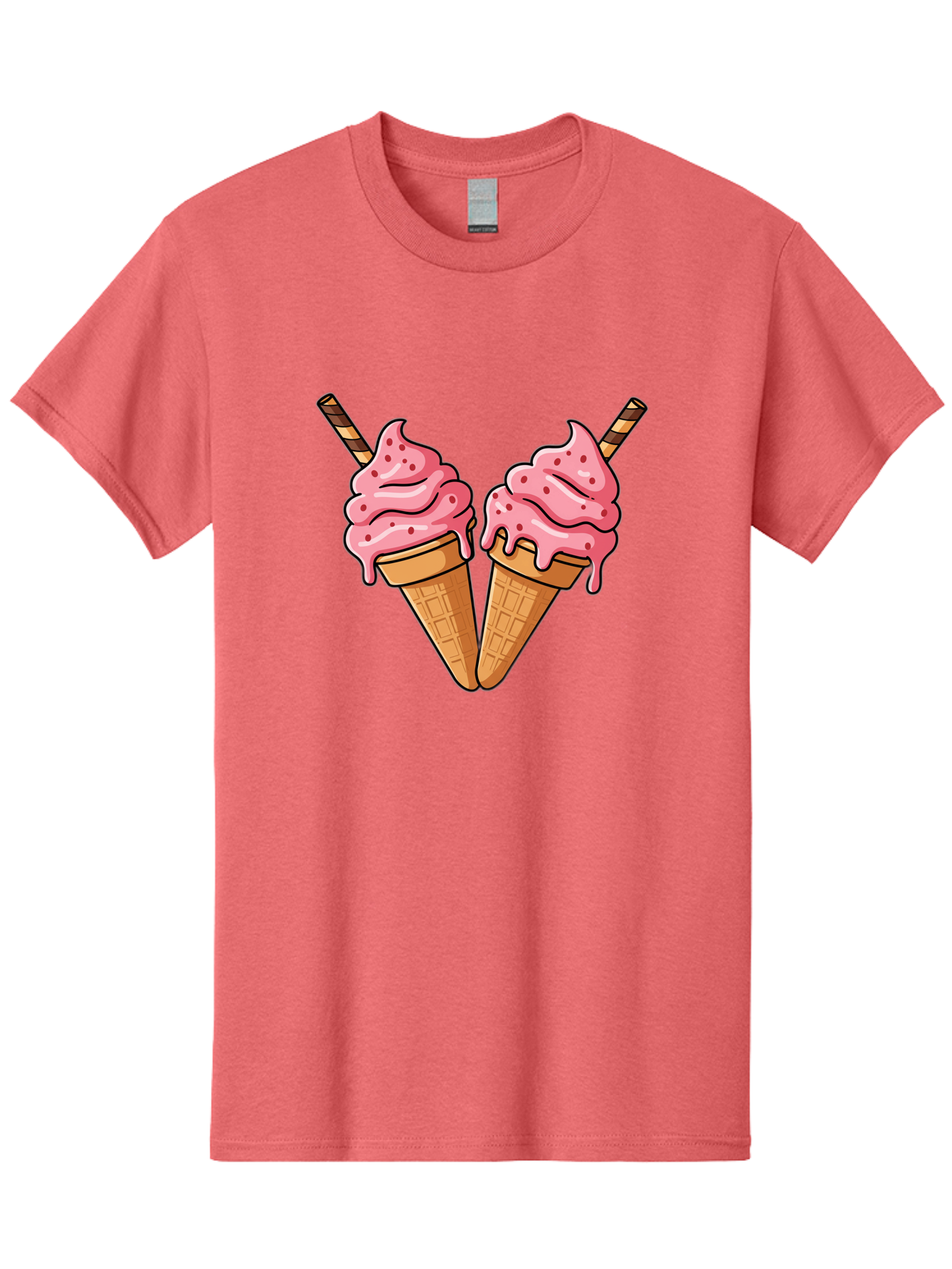 Twin-Ice-Cream-Cones Men'S Graphic Tee, 100% Cotton, Comfortable Casual Summer Wear, Machine Washable, Vintage Camera, Old Camera, Antique Camera, Black Camera, Classic Photography, Photography Equipment, Nostalgic Device, Film Camera, Baj830