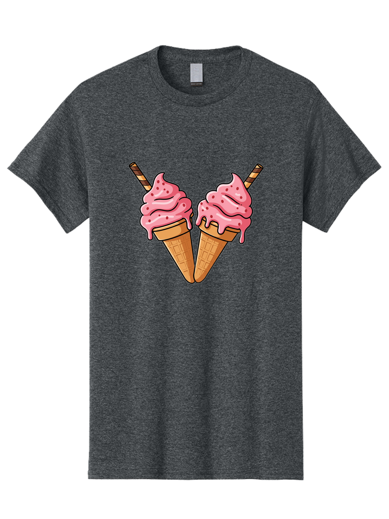 Twin-Ice-Cream-Cones Men'S Graphic Tee, 100% Cotton, Comfortable Casual Summer Wear, Machine Washable, Vintage Camera, Old Camera, Antique Camera, Black Camera, Classic Photography, Photography Equipment, Nostalgic Device, Film Camera, Baj830