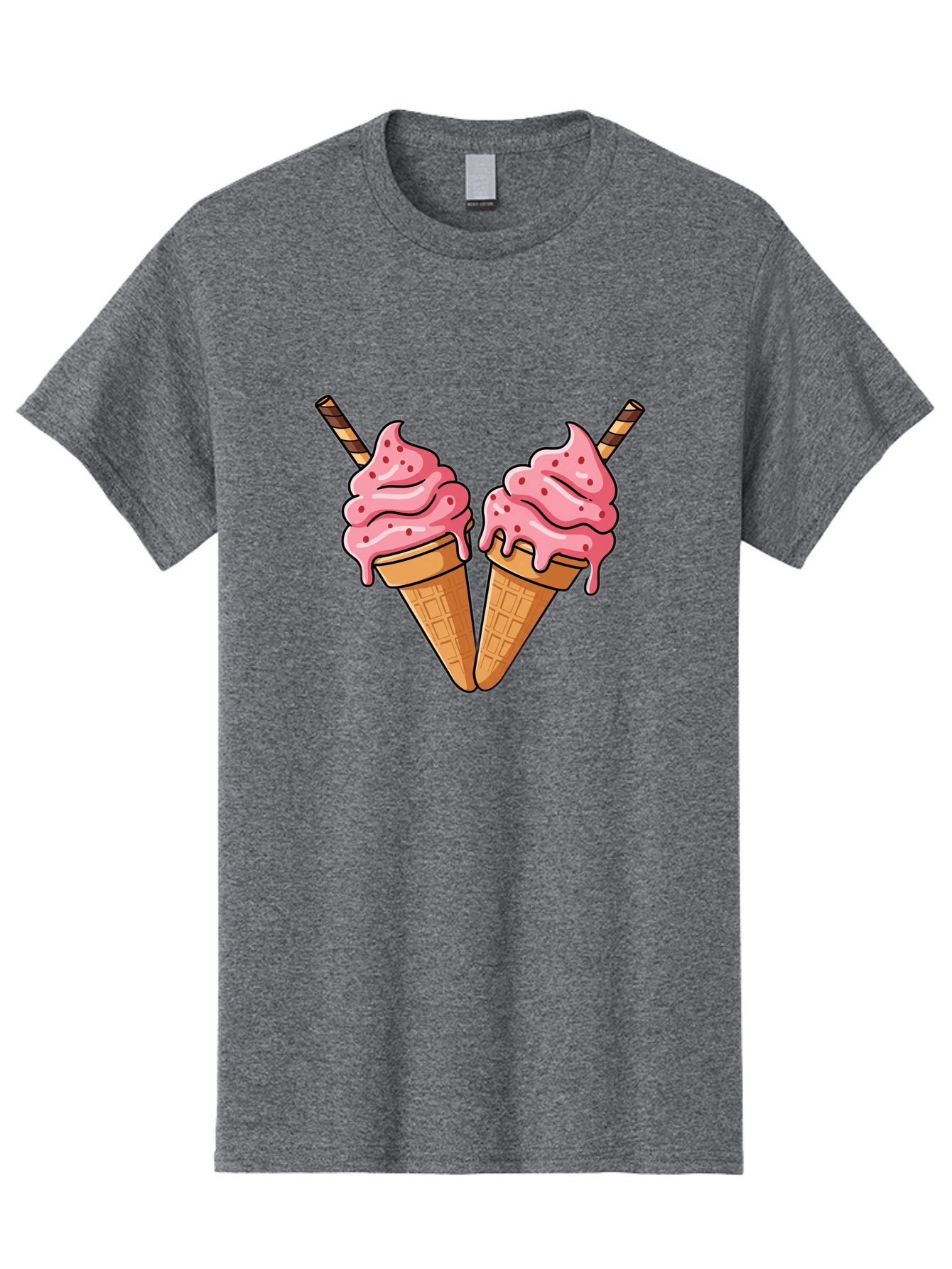 Twin-Ice-Cream-Cones Men'S Graphic Tee, 100% Cotton, Comfortable Casual Summer Wear, Machine Washable, Vintage Camera, Old Camera, Antique Camera, Black Camera, Classic Photography, Photography Equipment, Nostalgic Device, Film Camera, Baj830