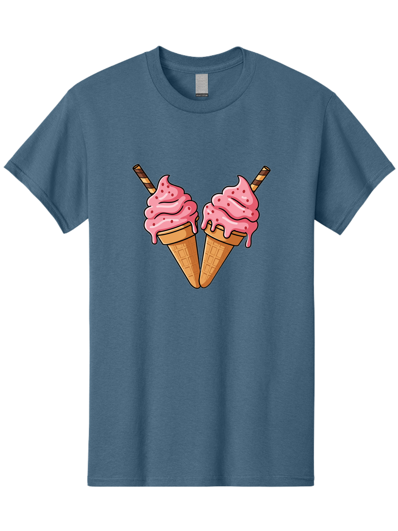 Twin-Ice-Cream-Cones Men'S Graphic Tee, 100% Cotton, Comfortable Casual Summer Wear, Machine Washable, Vintage Camera, Old Camera, Antique Camera, Black Camera, Classic Photography, Photography Equipment, Nostalgic Device, Film Camera, Baj830